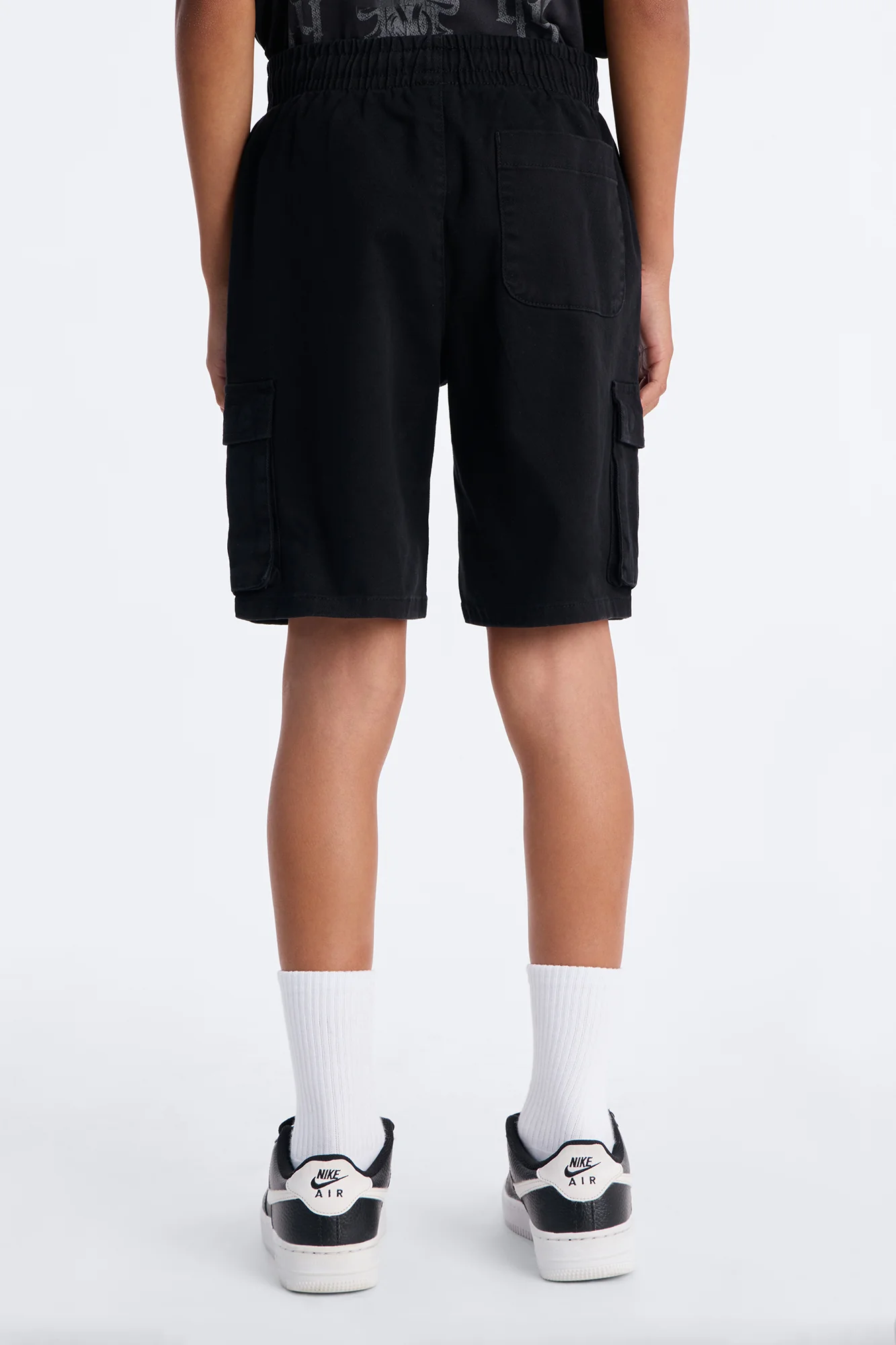 Mini Twill Volley Cargo Shorts - Black - Image 3