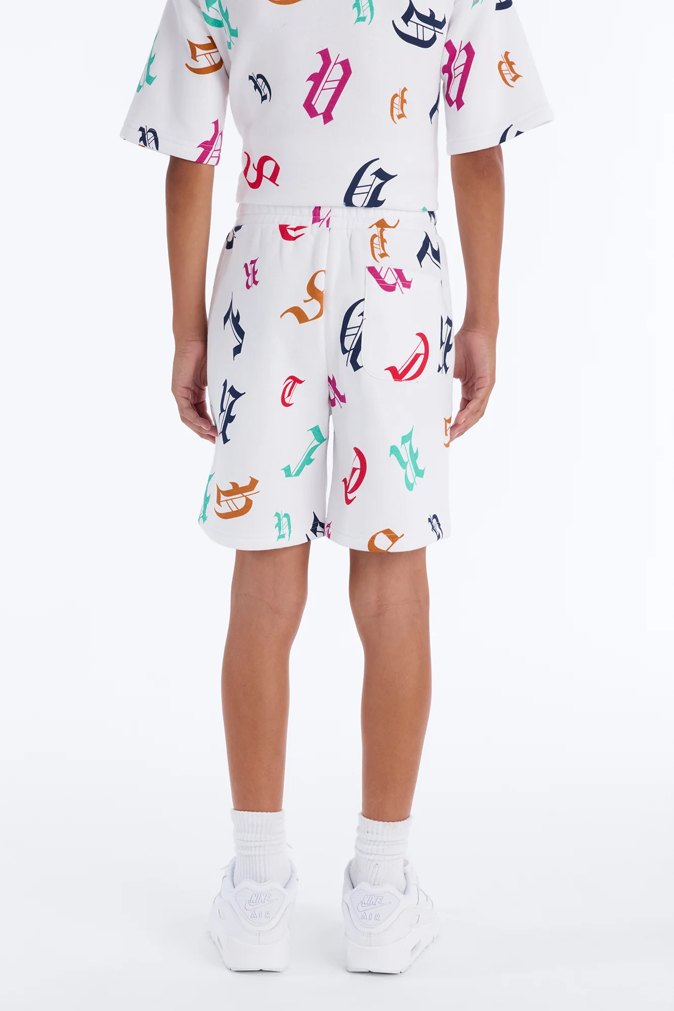 Mini Tyson Letters Straight Shorts - White - Image 3