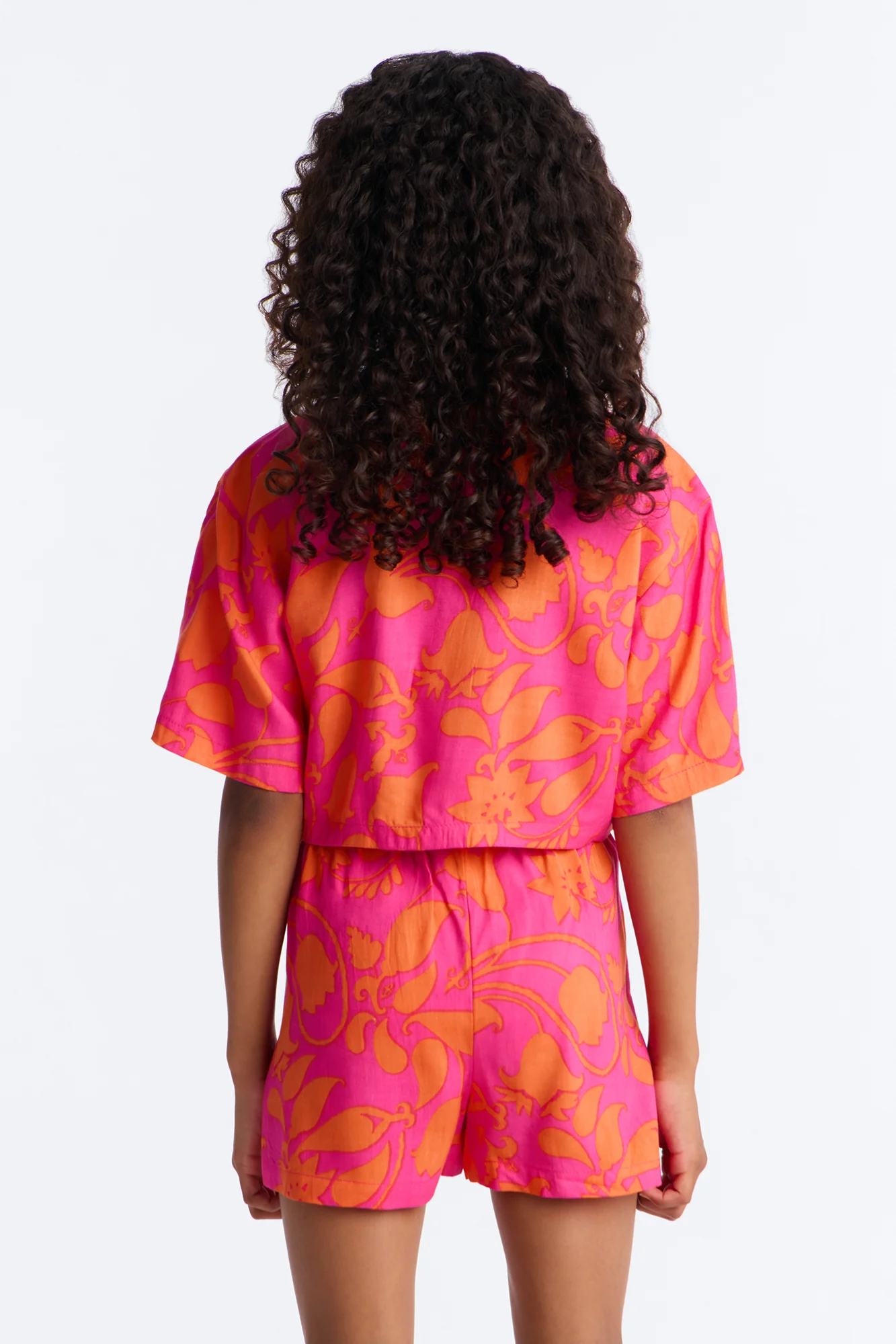 Mini Vacay Vibes Tropical Short Set - Pink/combo - Image 4