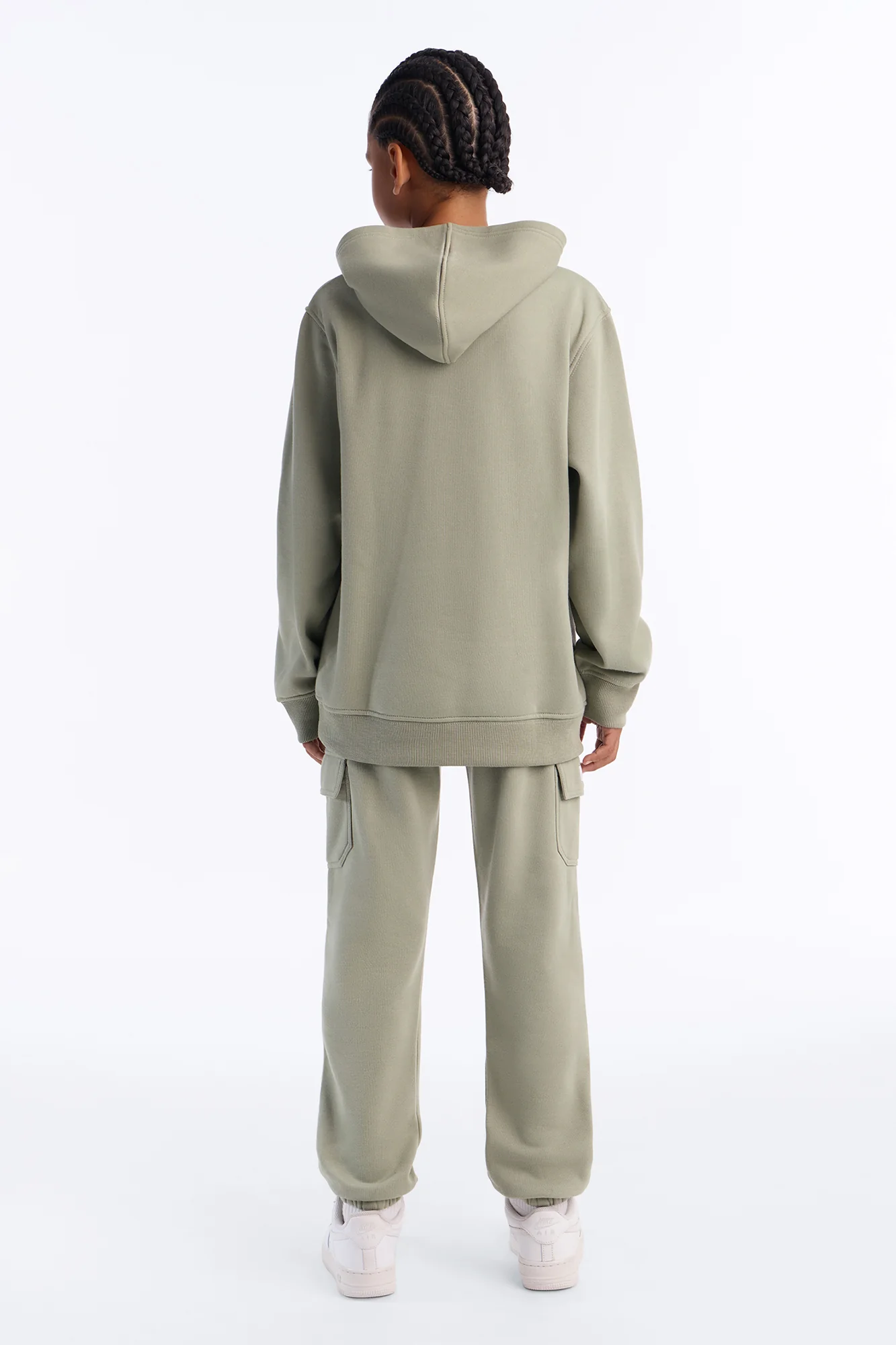 Mini Varsity Division Pullover Hoodie and Jogger Pant Set - Sage - Image 3