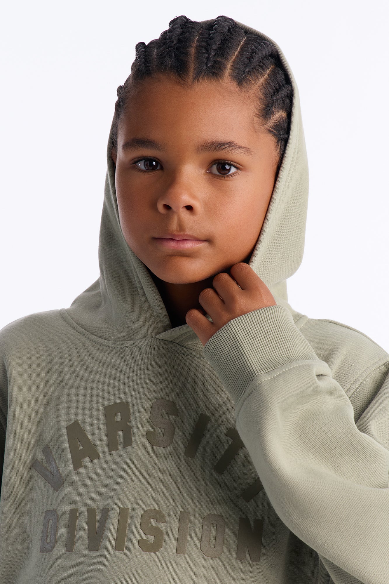 Mini Varsity Division Pullover Hoodie and Jogger Pant Set - Sage - Image 4