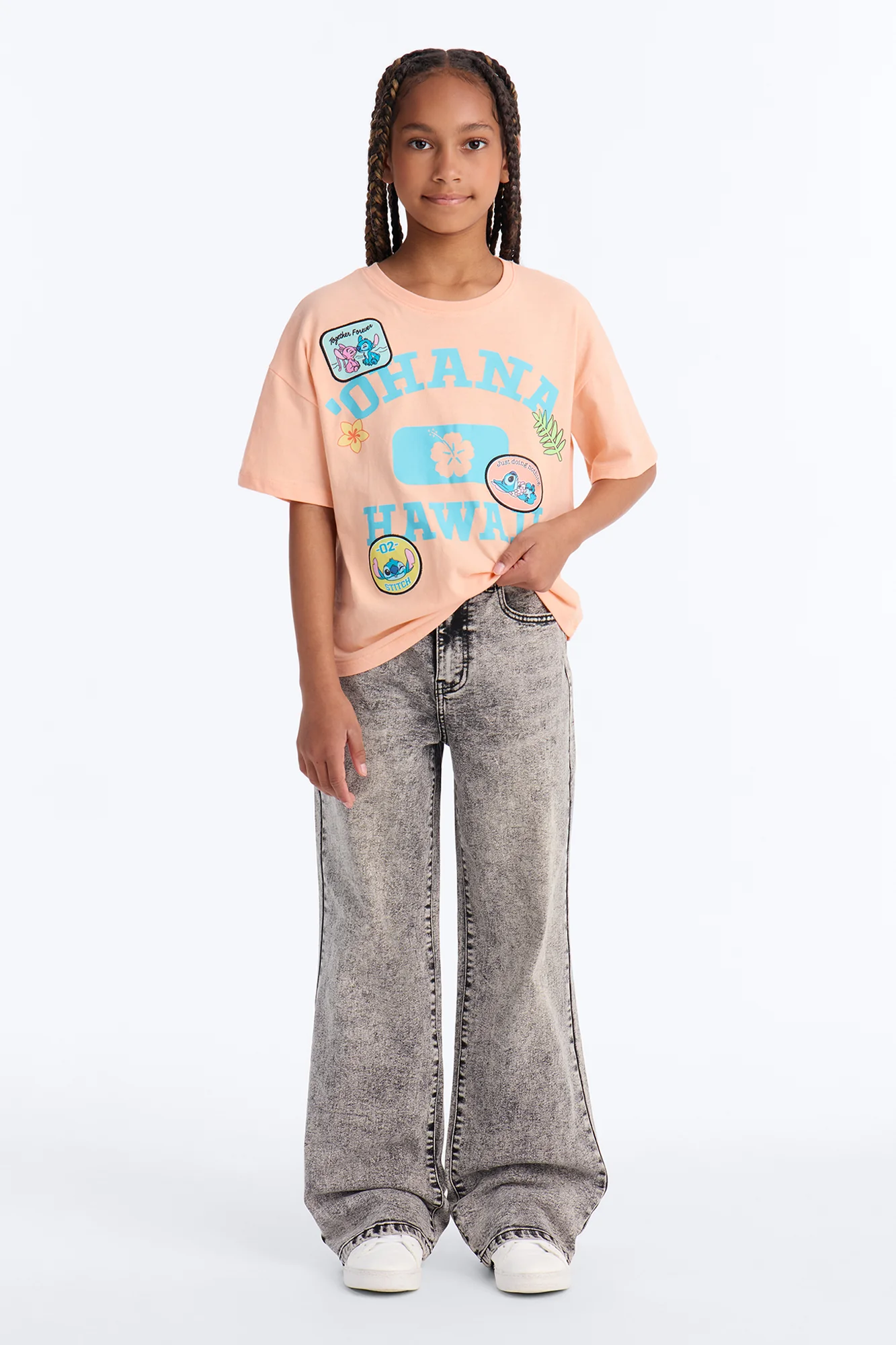 Mini Vita Low Waist Stretch Baggy Jeans - Grey
