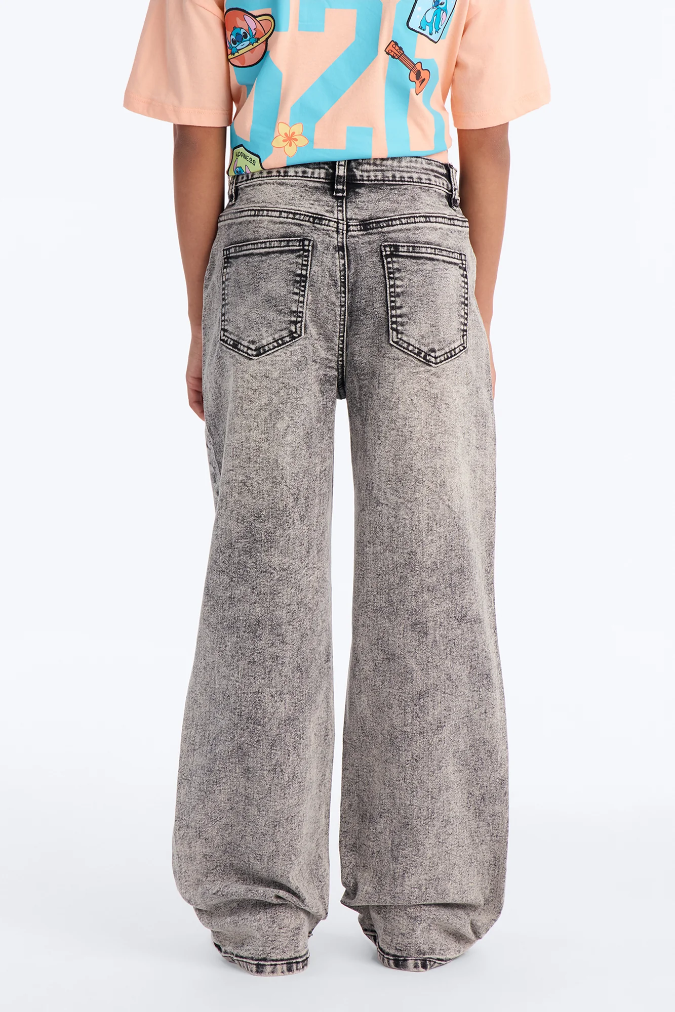 Mini Vita Low Waist Stretch Baggy Jeans - Grey - Image 4