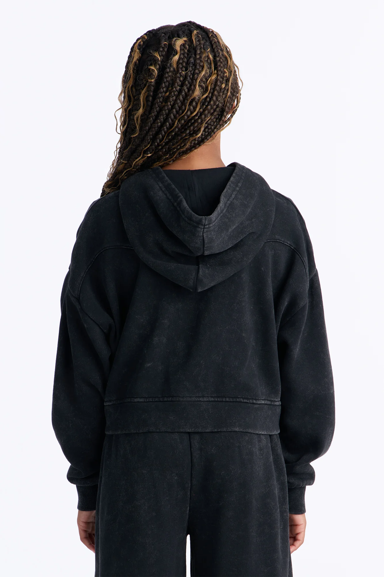 Mini Von Dutch Edgy Washed Fleece Hoodie - Black Wash - Image 4