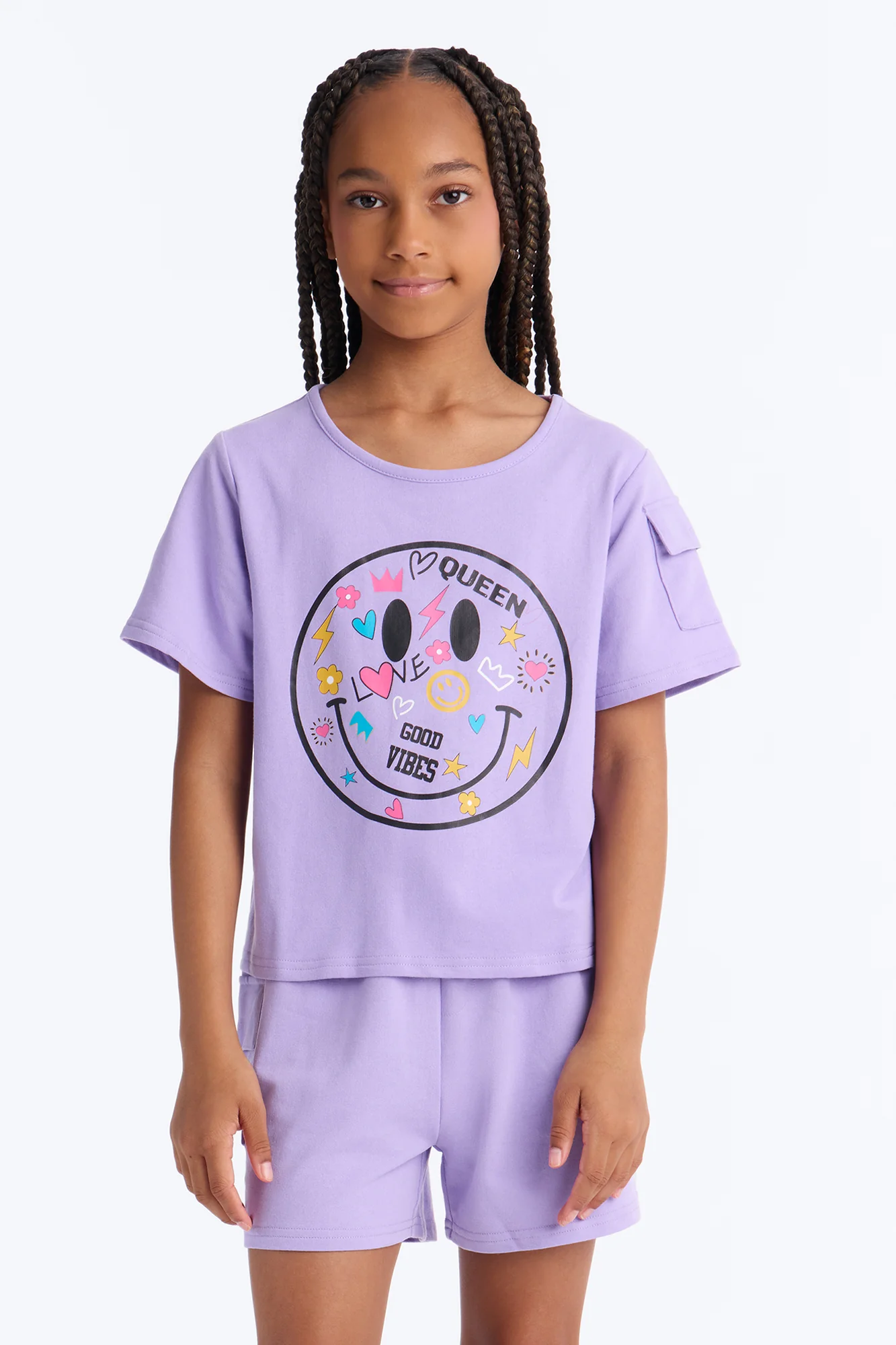 Mini Wanna See You Smile Short Set - Lavender - Image 2