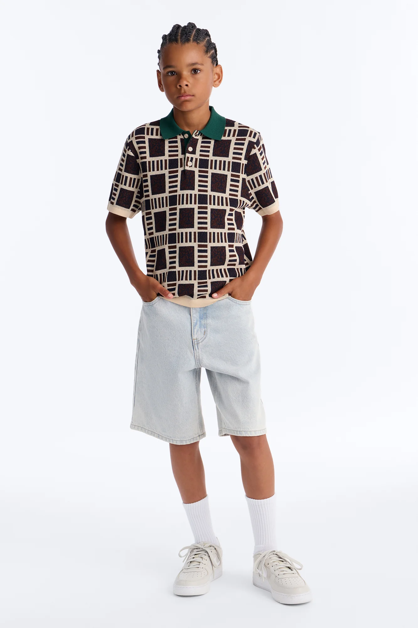 Mini Westbury Knit Polo - Brown - Image 2