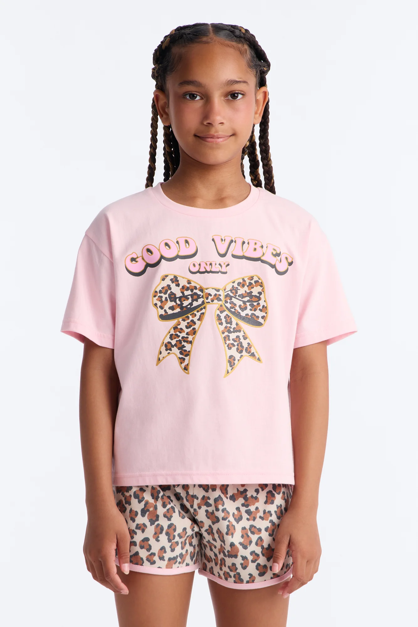 Mini Wild Good Vibes Short Set - Pink - Image 2