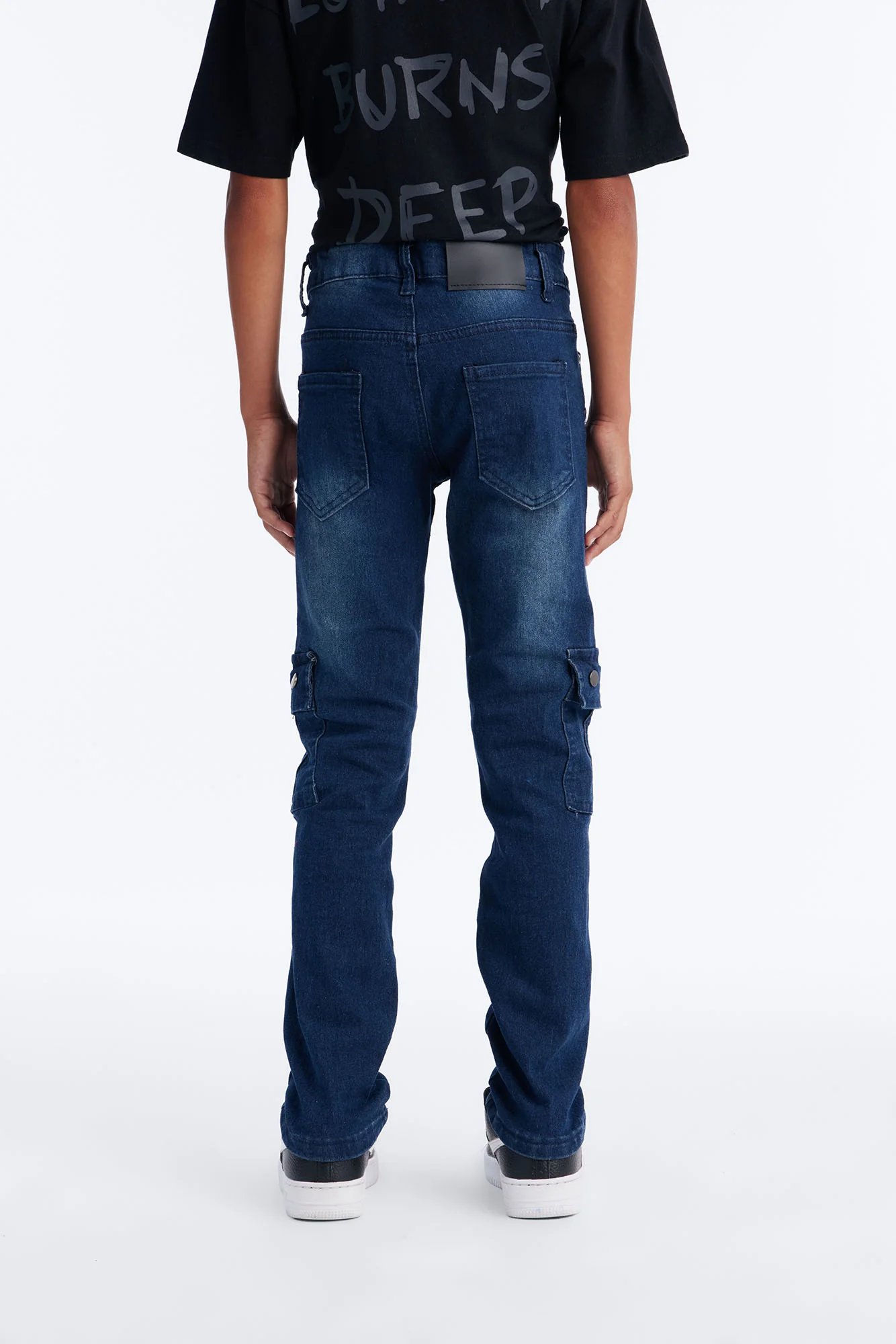 Mini Working On It Cargo Jeans - Medium Blue Wash - Image 4