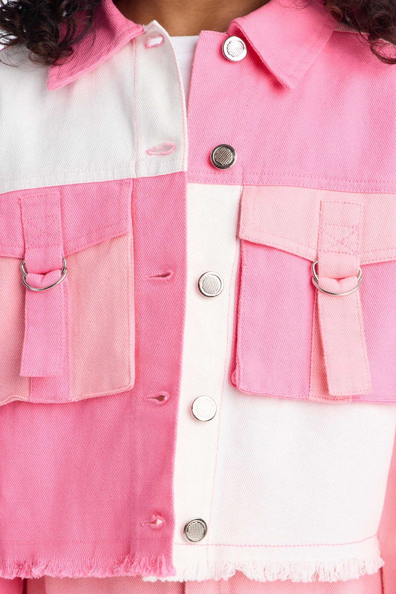 Mini You Better Flaunt It Denim Jacket - Pink - Image 3