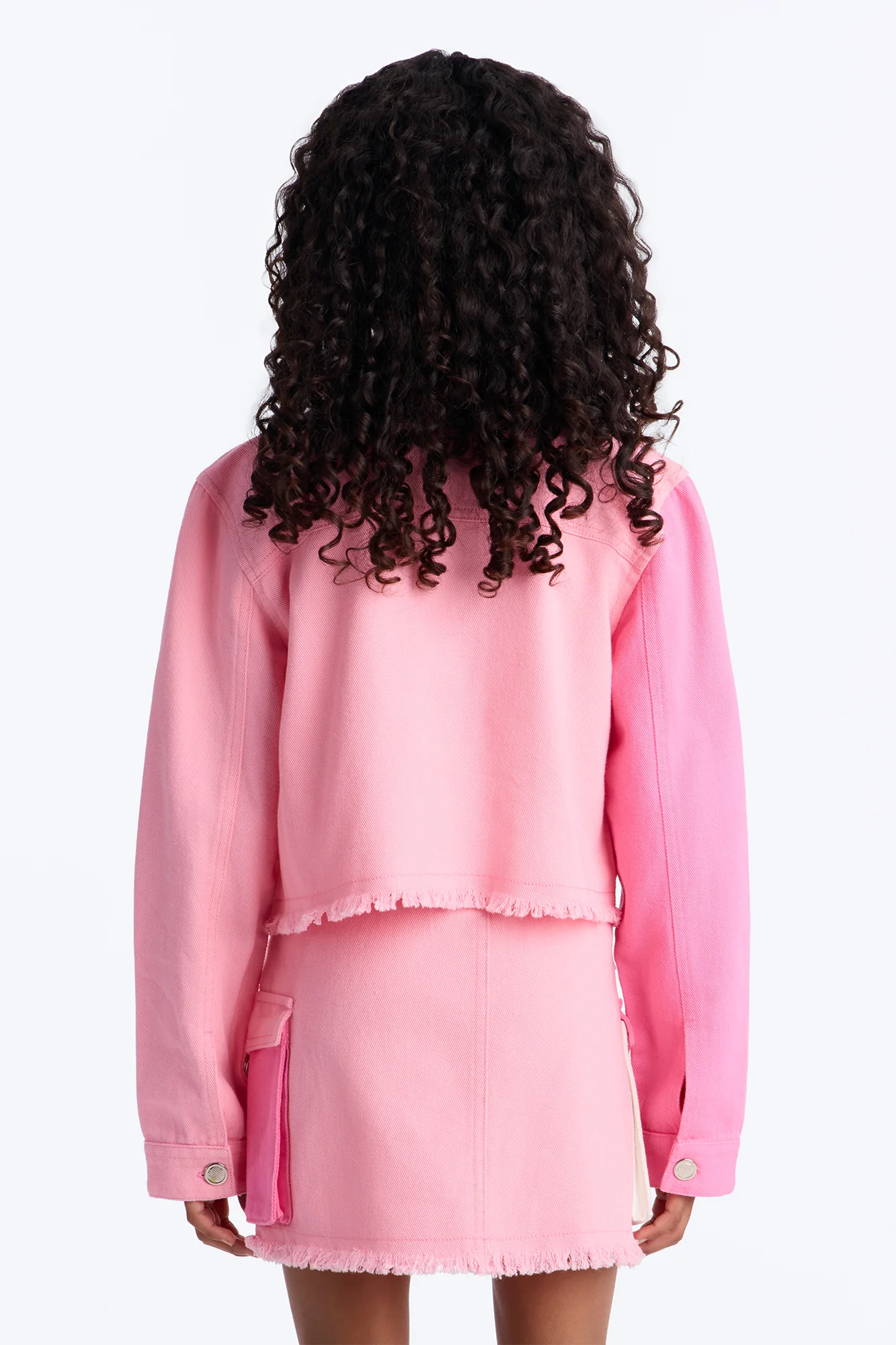 Mini You Better Flaunt It Denim Jacket - Pink - Image 4