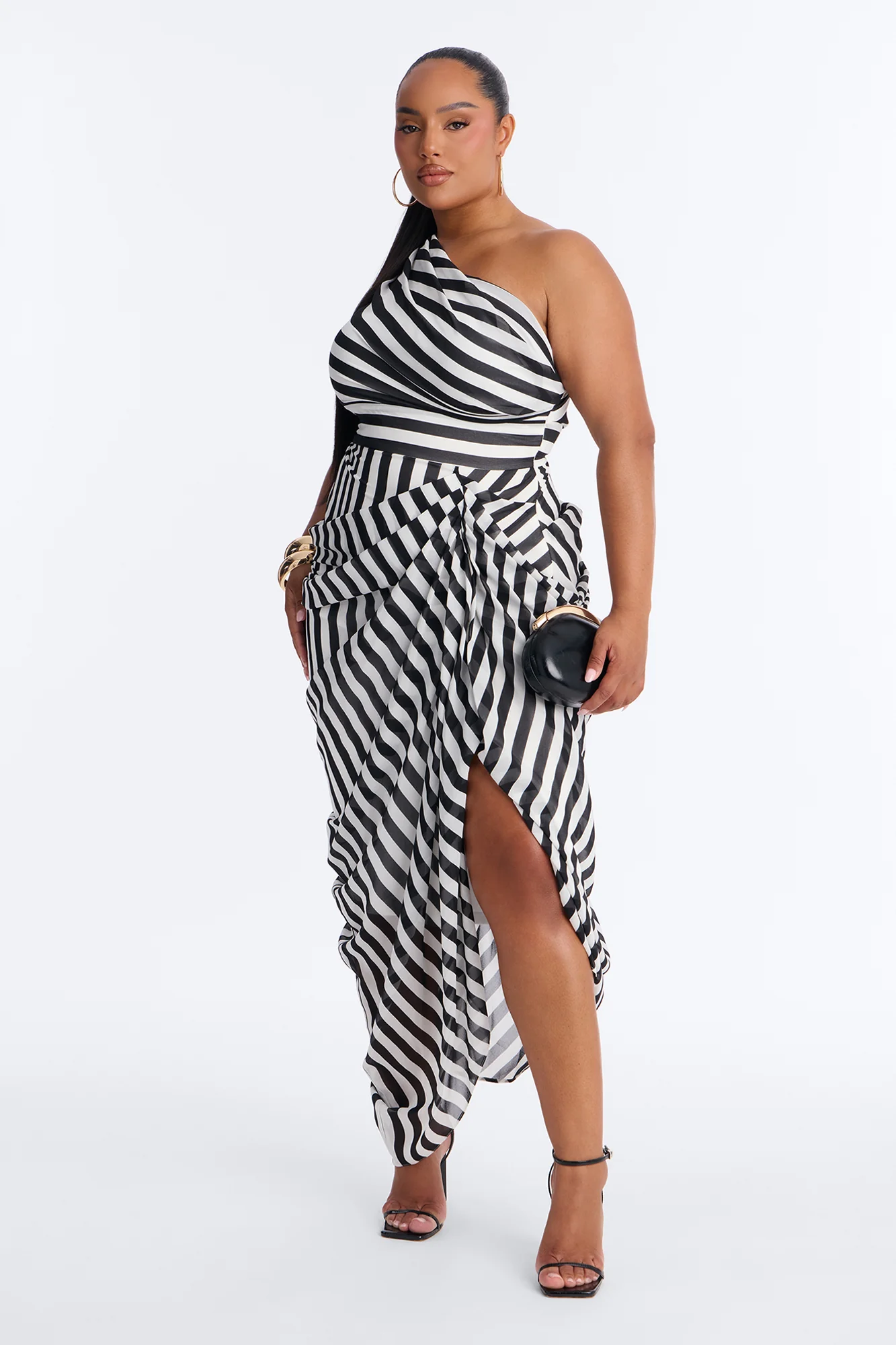 Miranda Striped Maxi - Black/White - Image 5