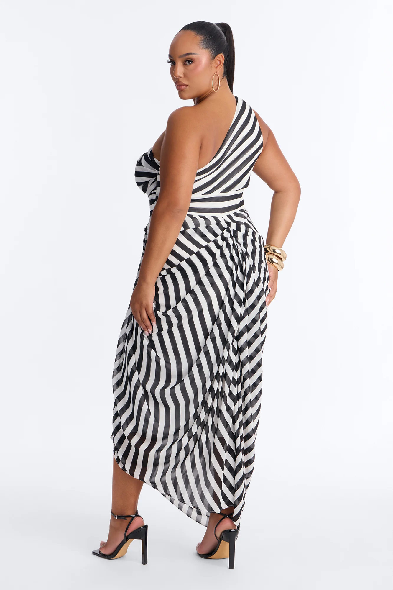 Miranda Striped Maxi - Black/White - Image 8