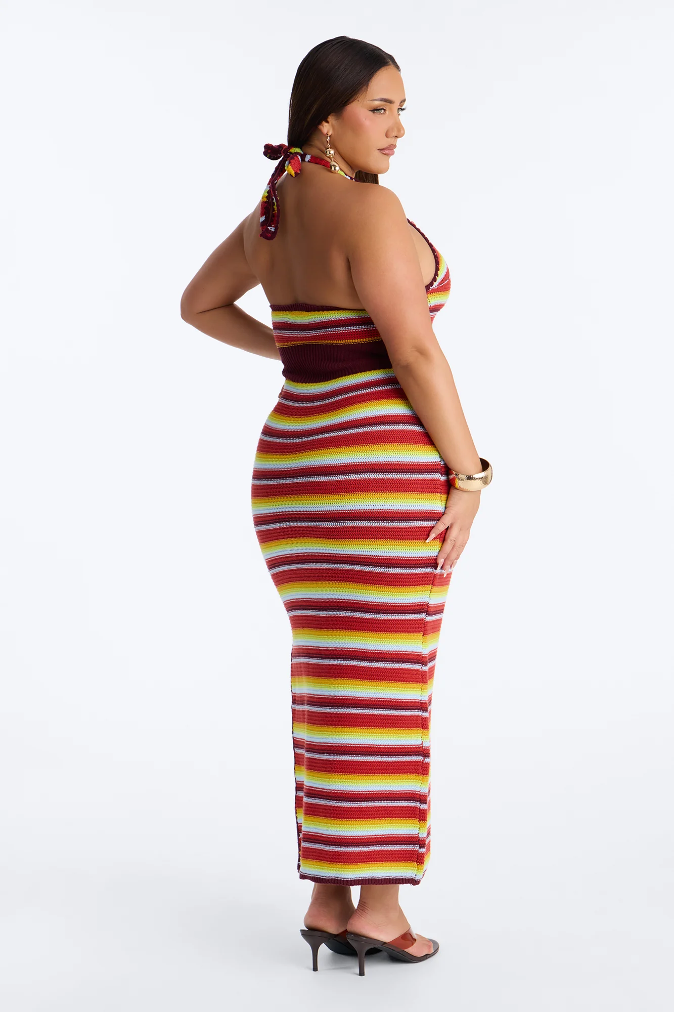 Miriam Striped Crochet Maxi Dress - Red/combo - Image 7