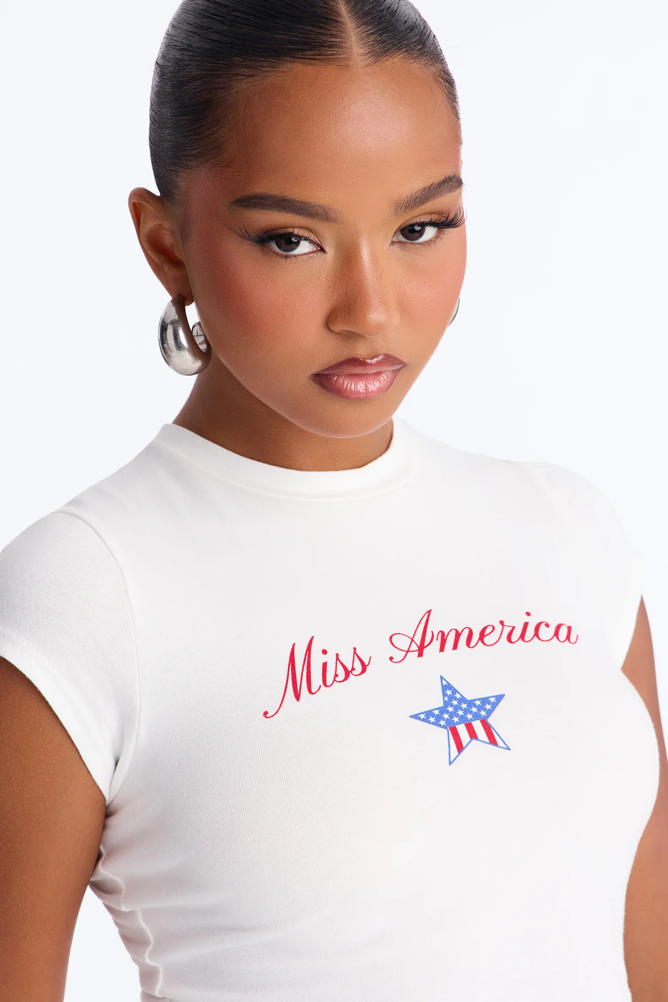 Miss America Baby Tee - White - Image 3