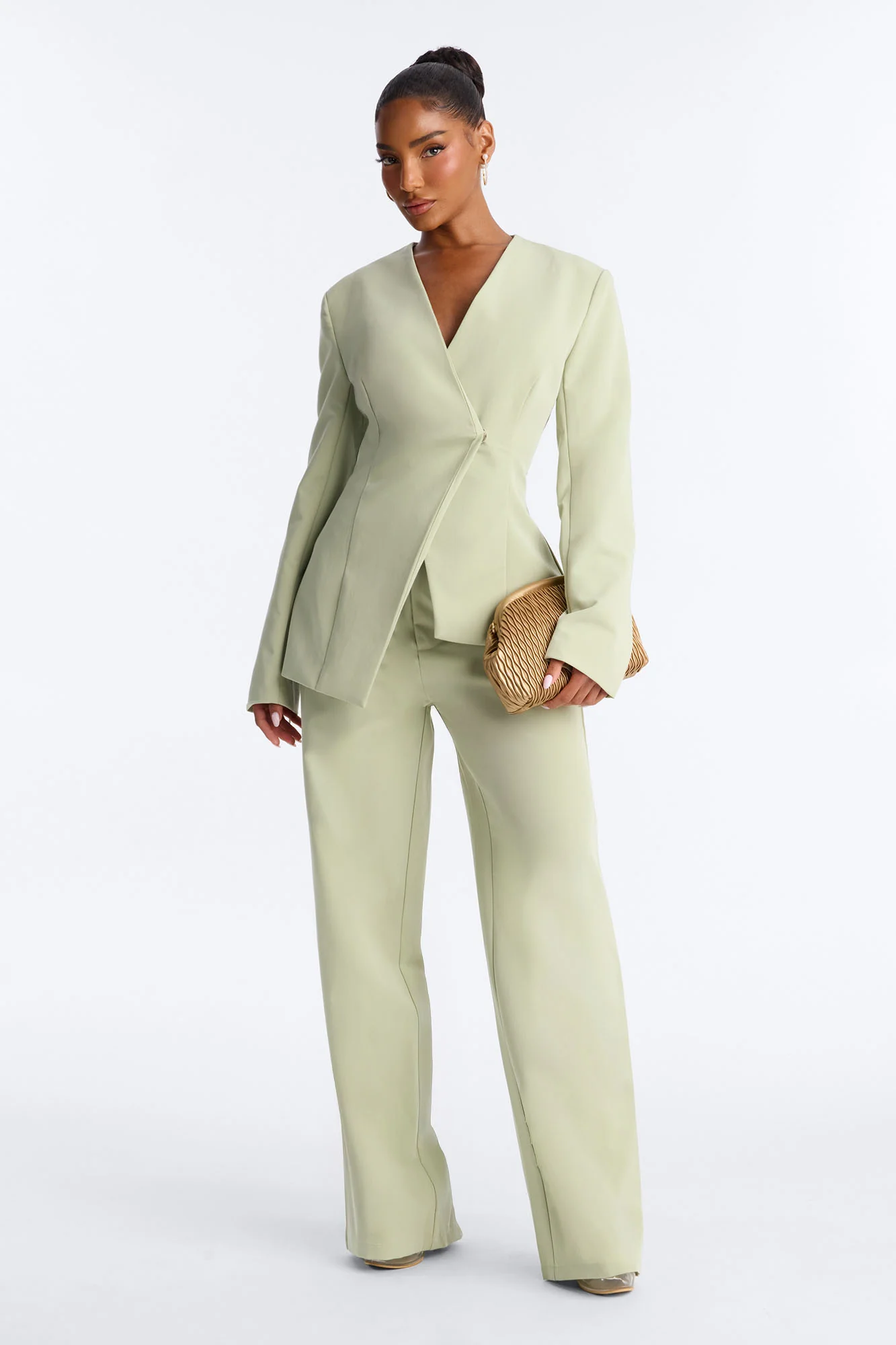 Miss Fabulous Straight Leg Trouser - Sage