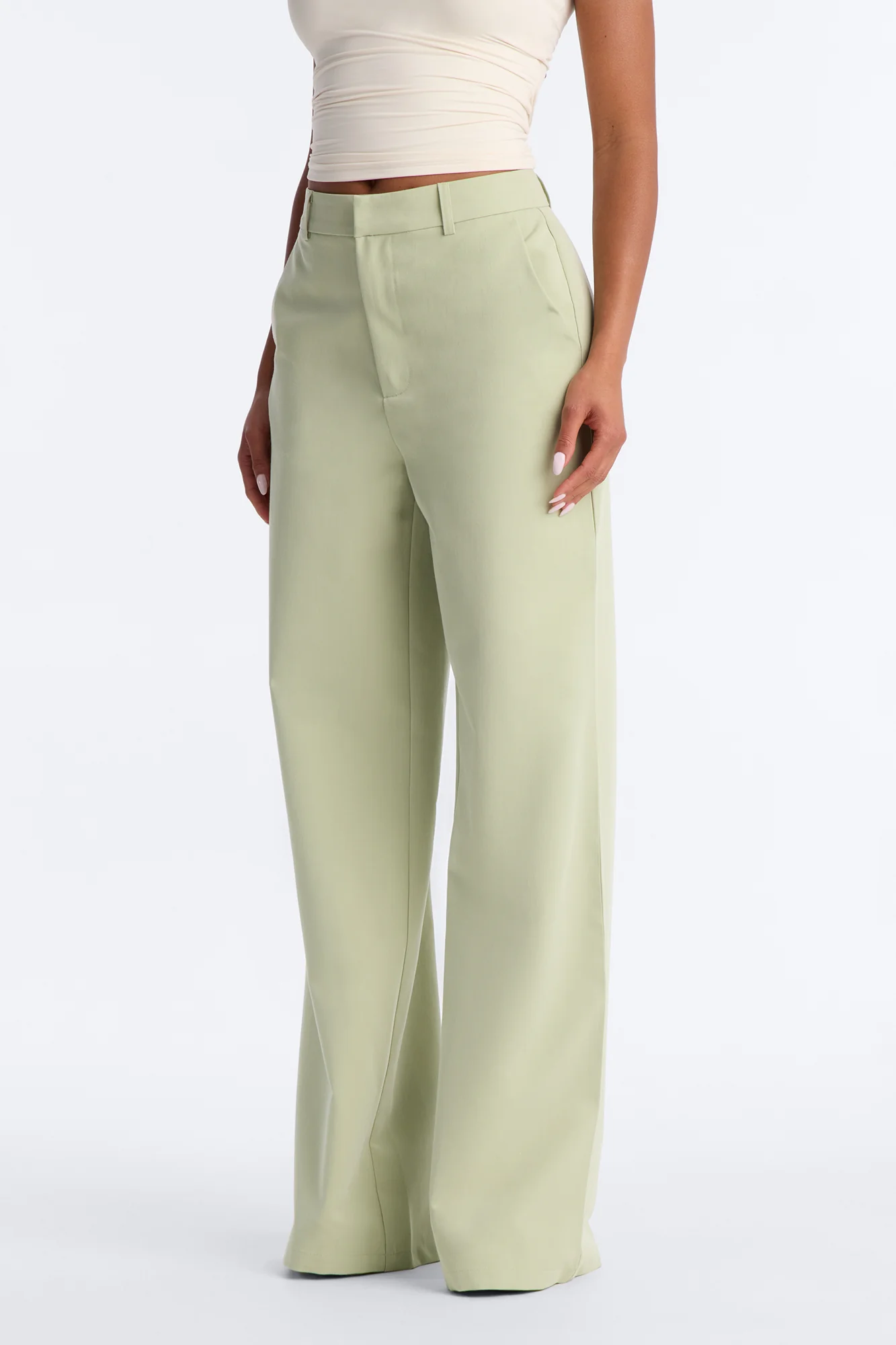 Miss Fabulous Straight Leg Trouser - Sage - Image 2