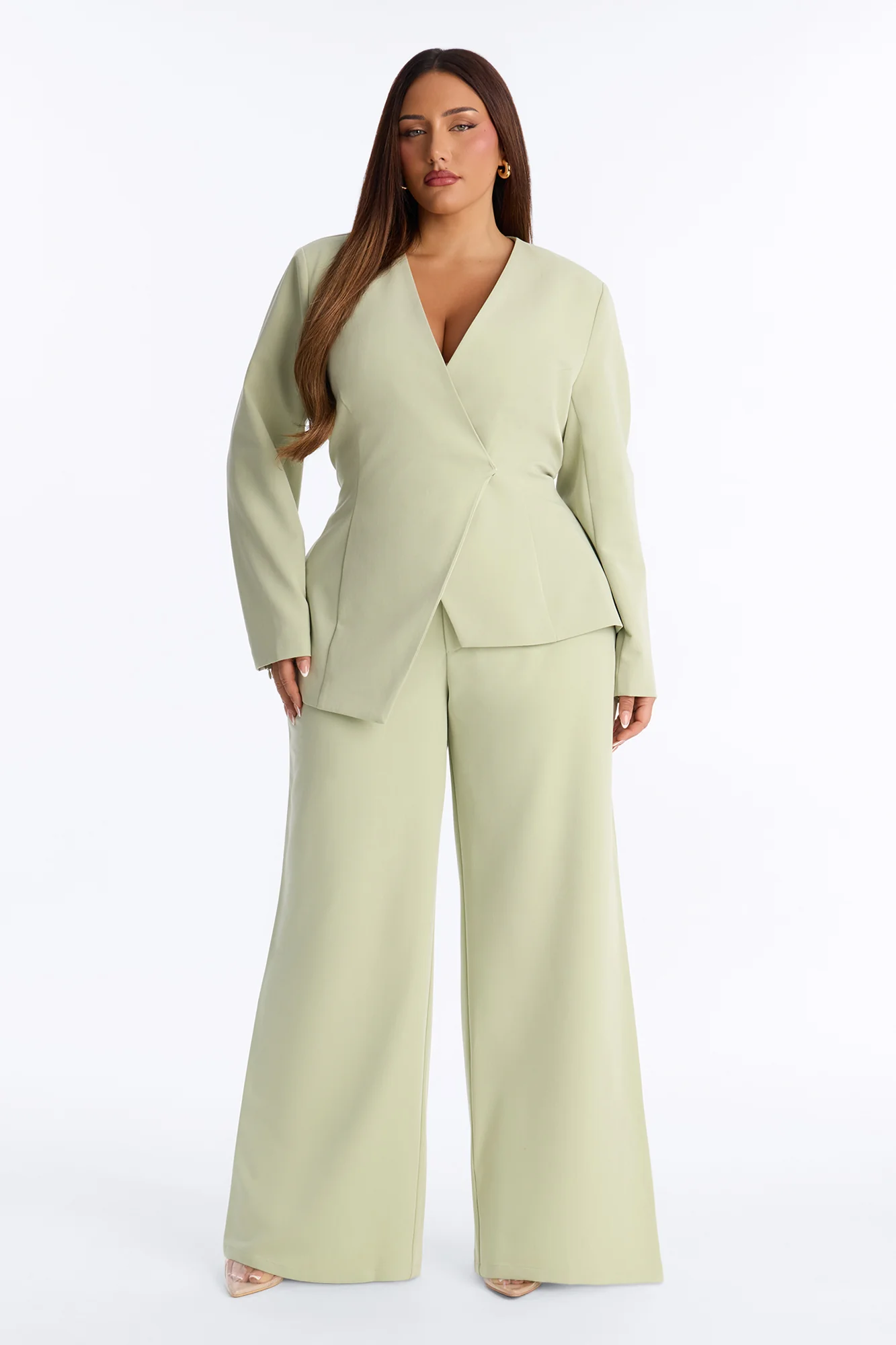 Miss Fabulous Straight Leg Trouser - Sage - Image 4
