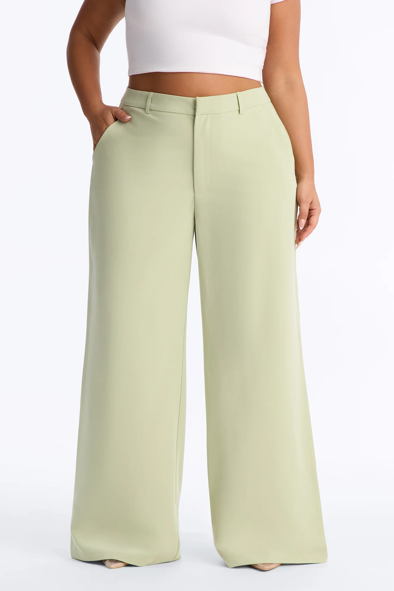 Miss Fabulous Straight Leg Trouser - Sage - Image 5