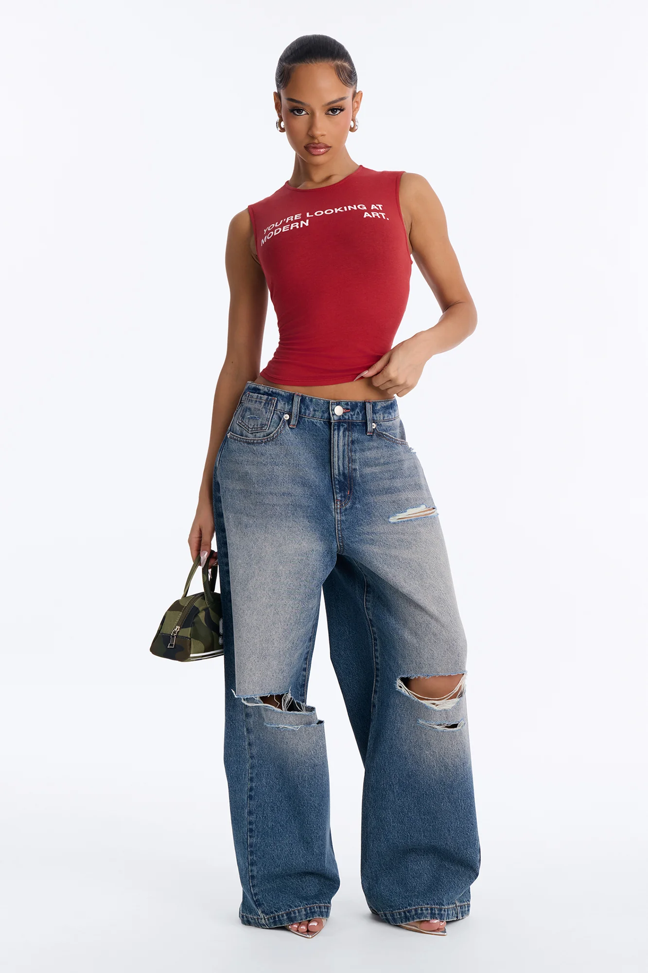 Modern Art Muscle Tee - DarkRed - Image 2