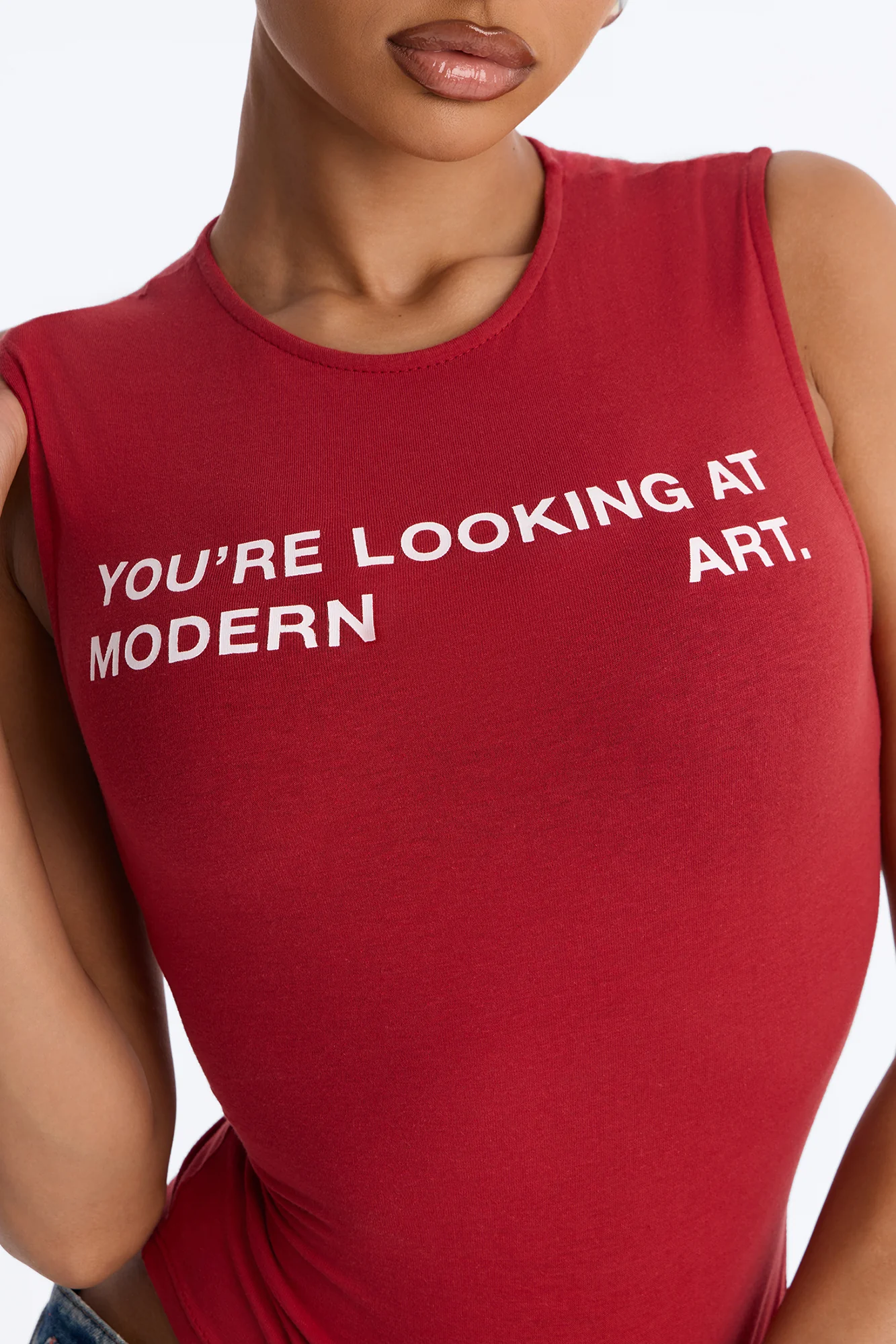 Modern Art Muscle Tee - DarkRed - Image 3