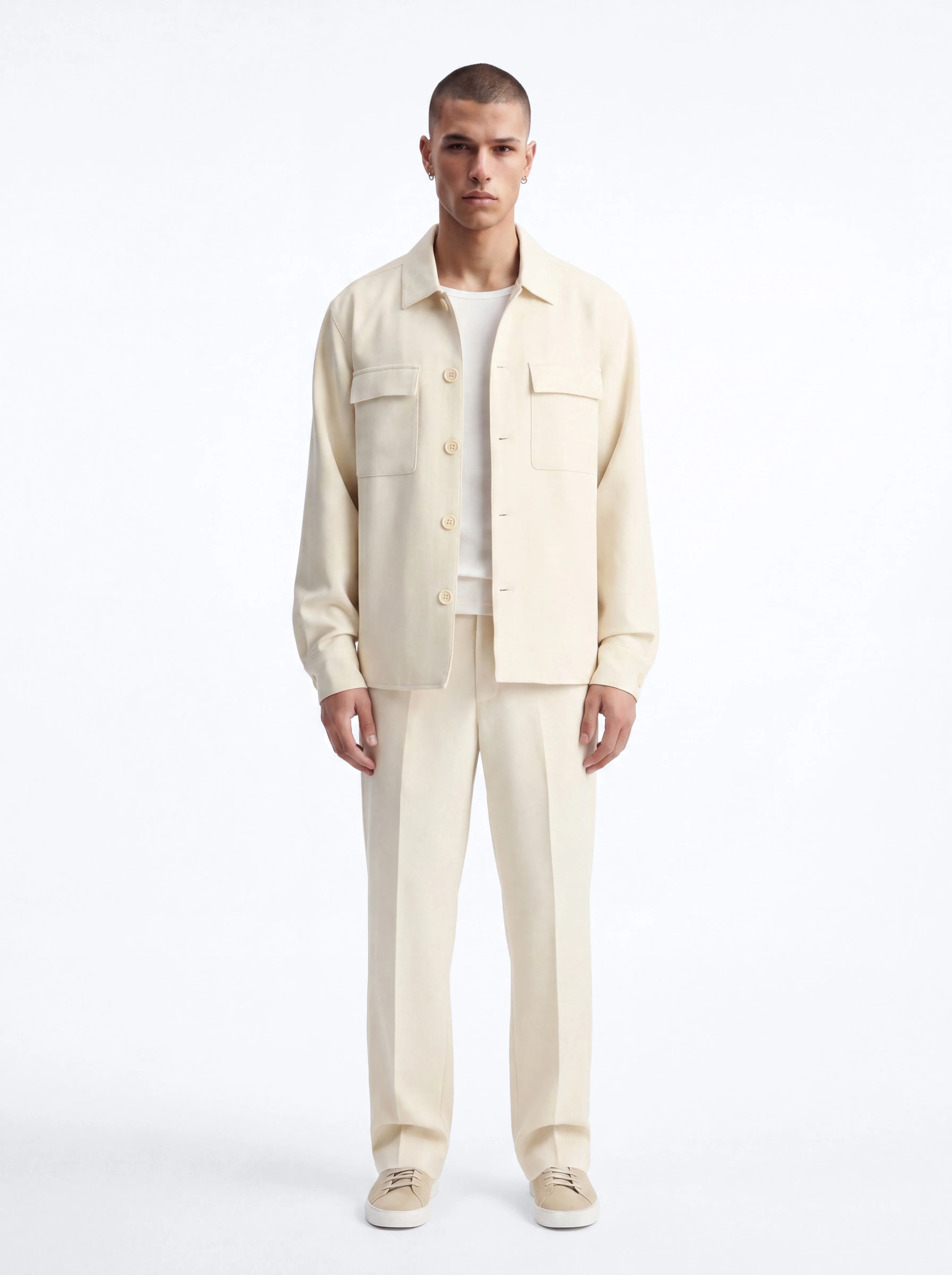 Modern Essential Relaxed Overshirt - Beige