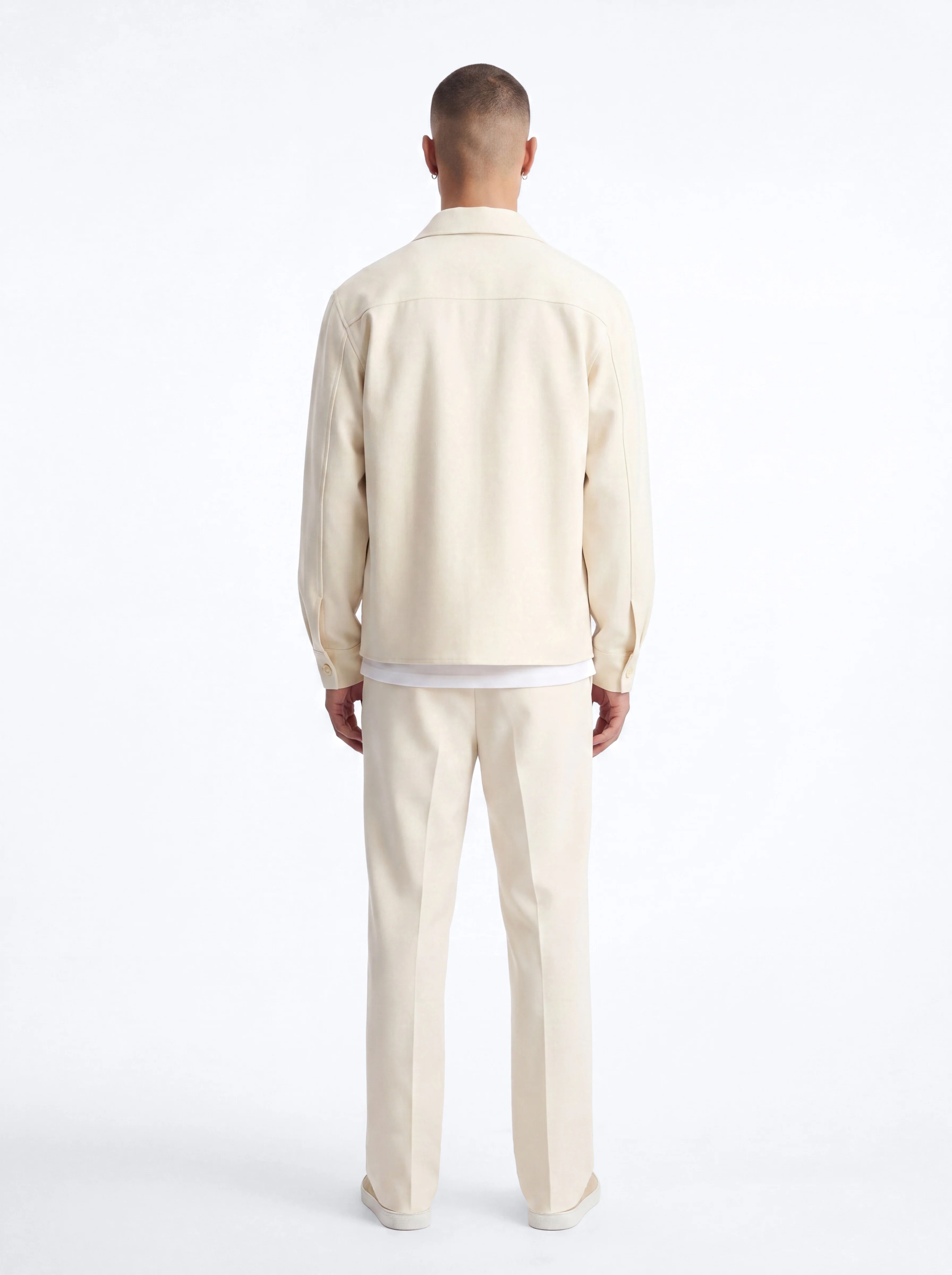 Modern Essential Relaxed Overshirt - Beige - Image 4