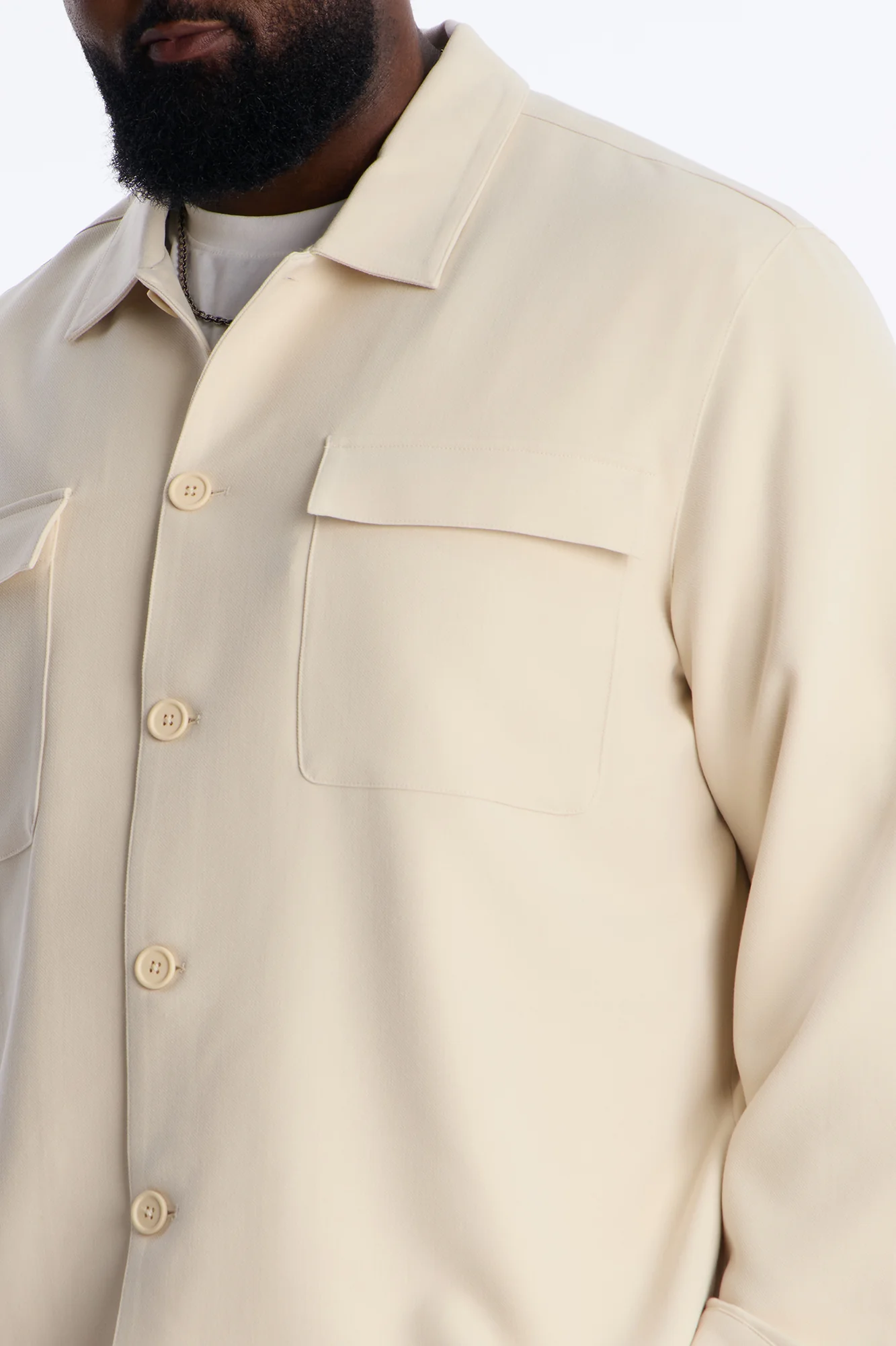 Modern Essential Relaxed Overshirt - Beige - Image 7