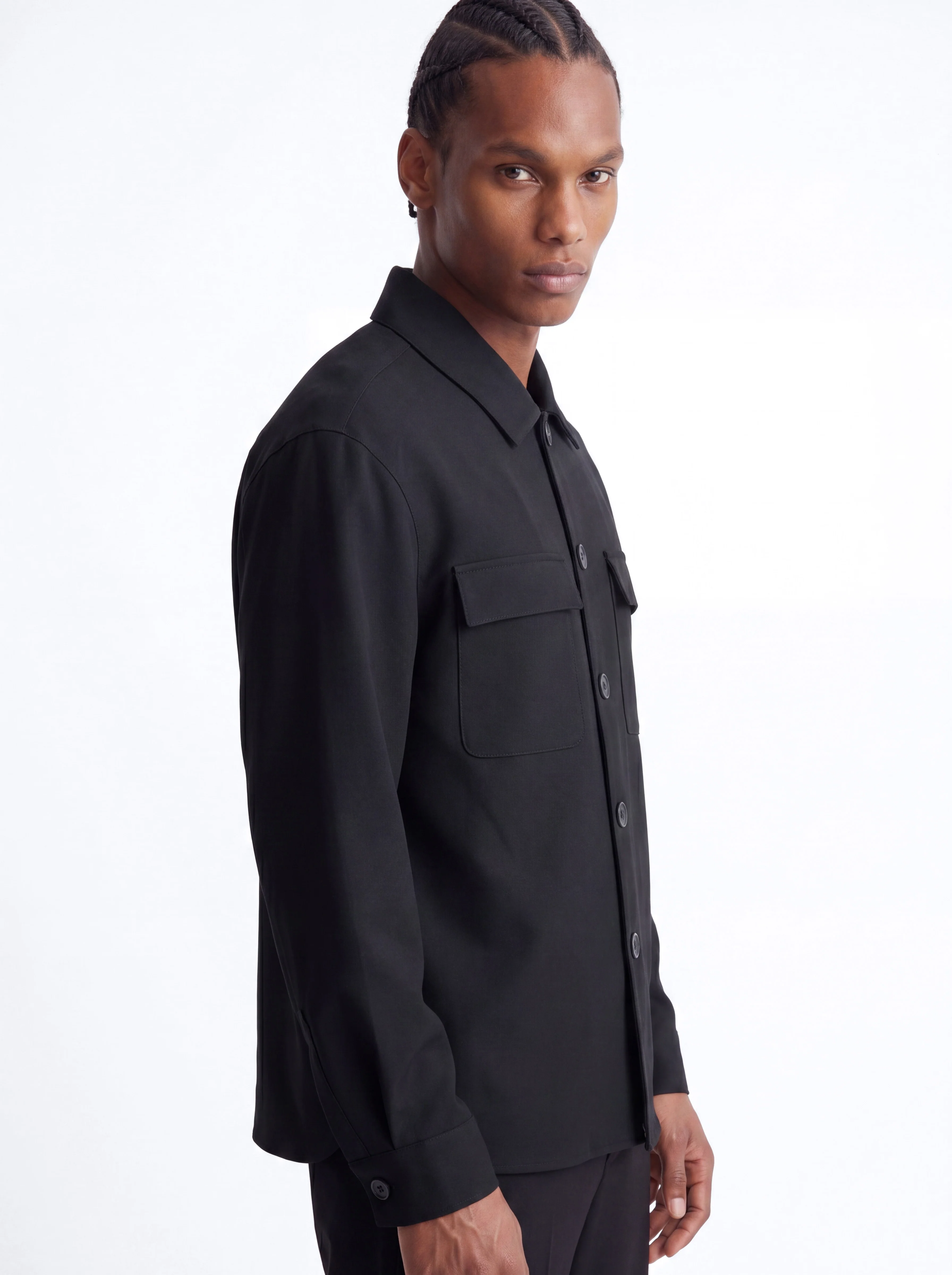 Modern Essential Relaxed Overshirt - Black - Image 2