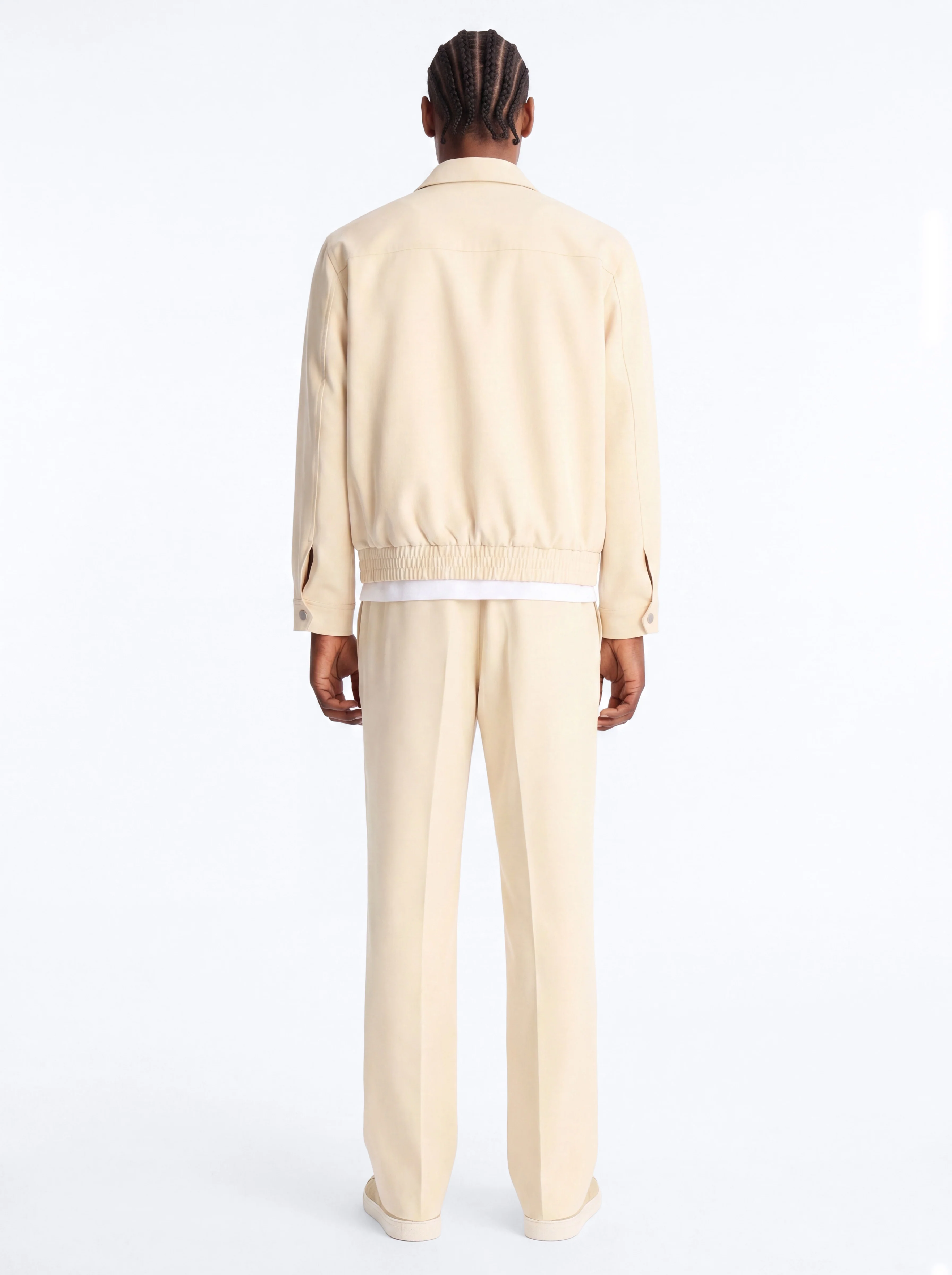 Modern Essential Relaxed Straight Hybrid Waist Trouser - Beige - Image 3