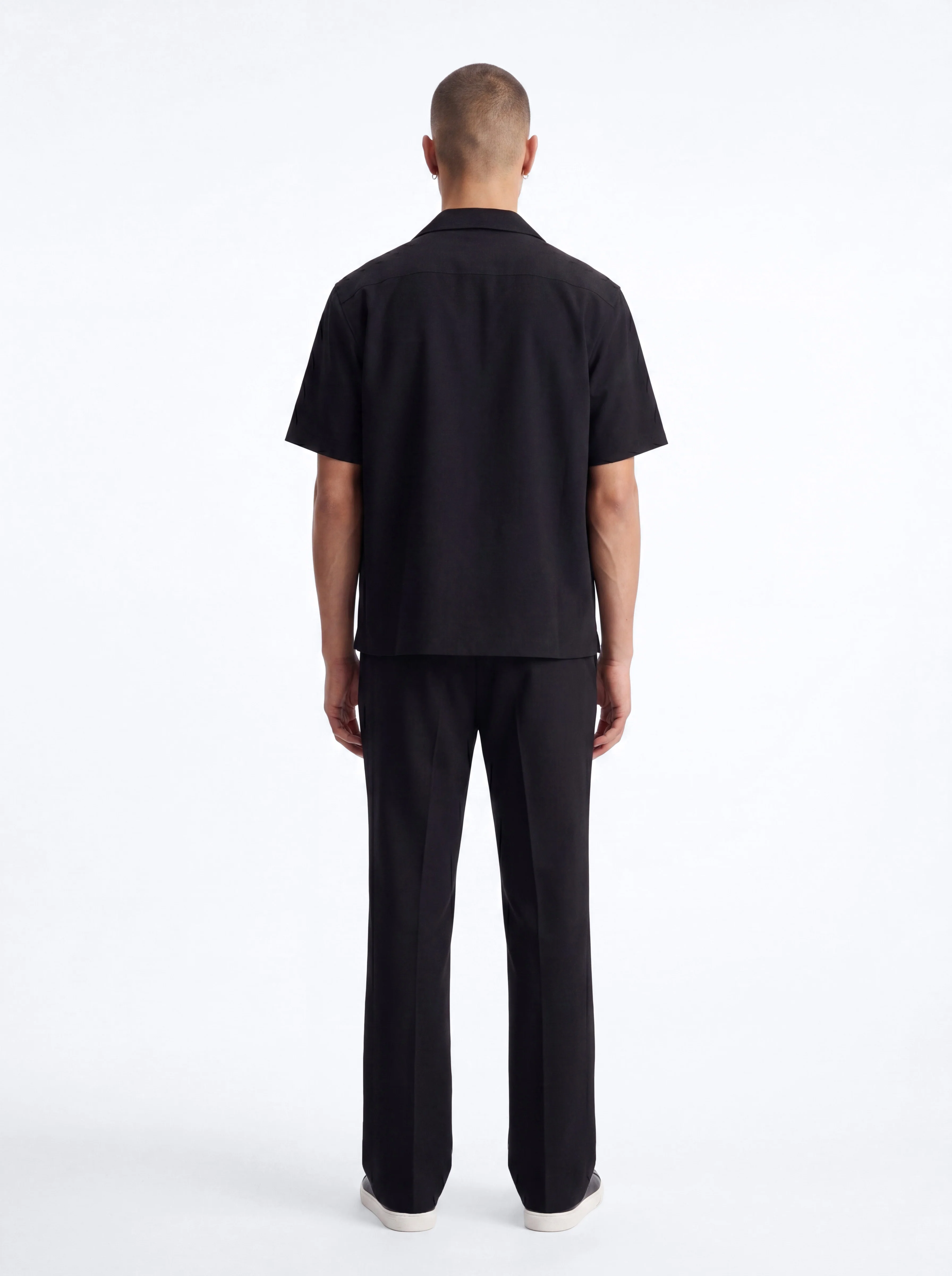 Modern Essential Relaxed Straight Hybrid Waist Trouser - Black - Image 4