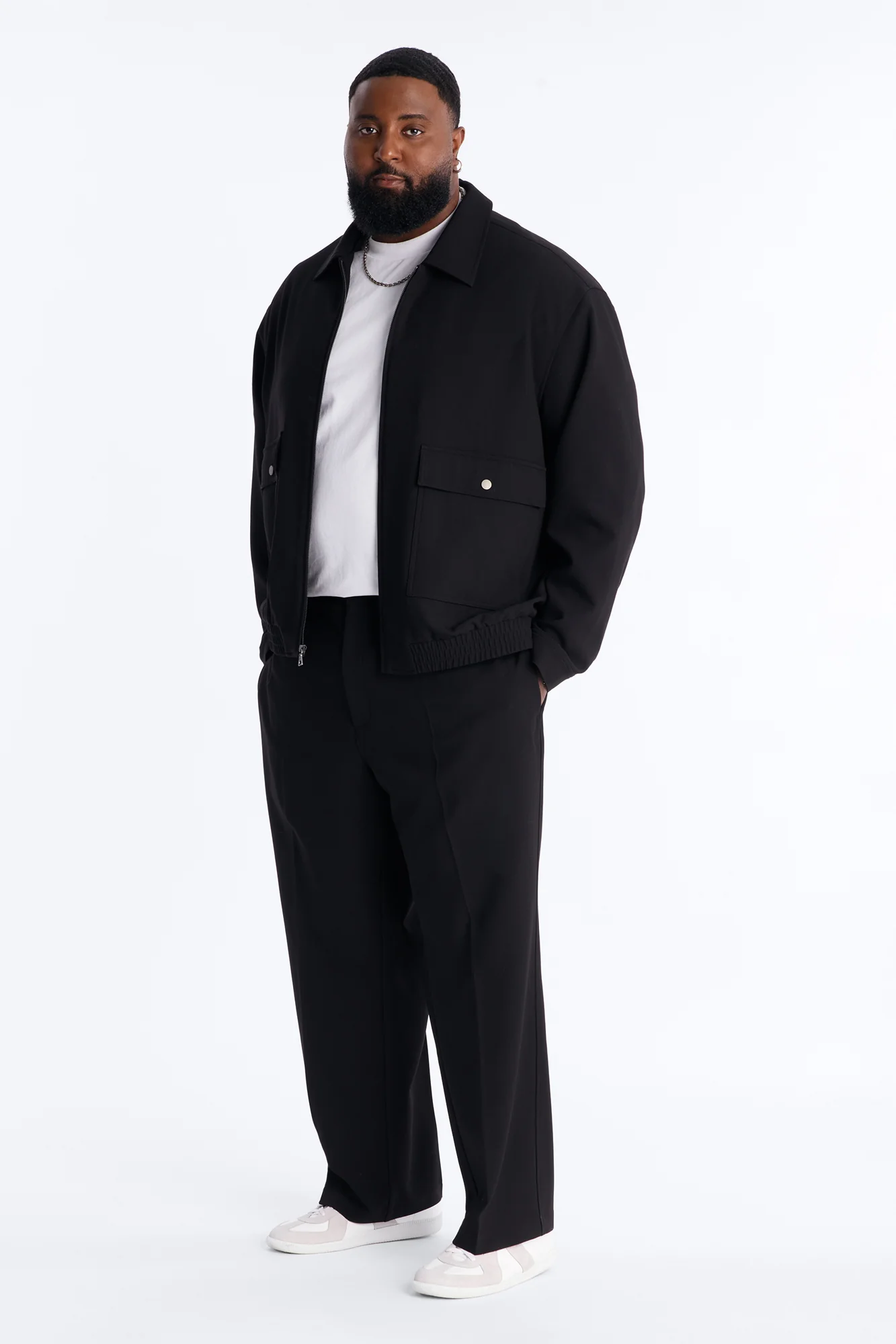Modern Essential Relaxed Straight Hybrid Waist Trouser - Black - Image 6