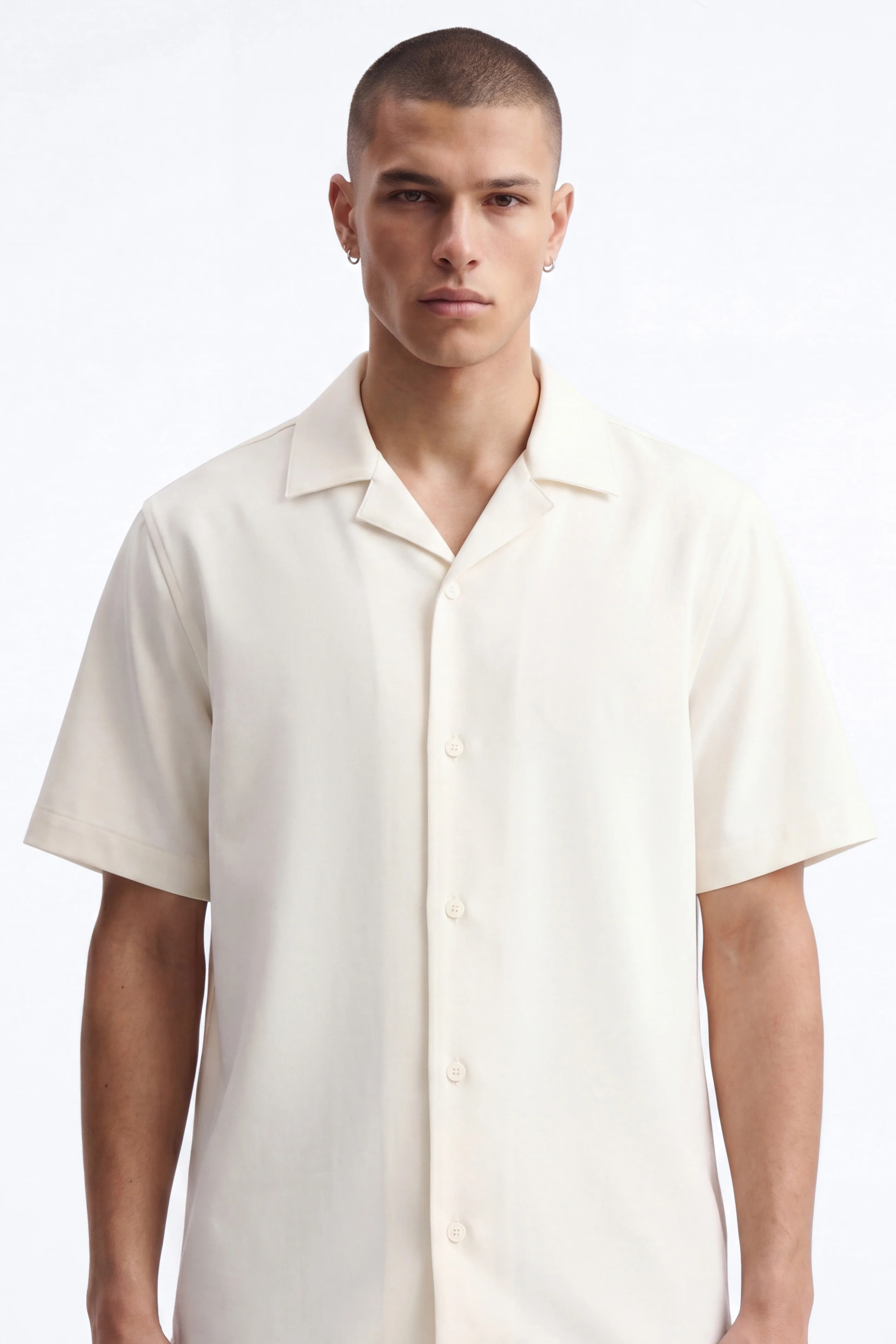 Modern Essential Sleeve Cuban Collar Button Down - Off White - Image 2
