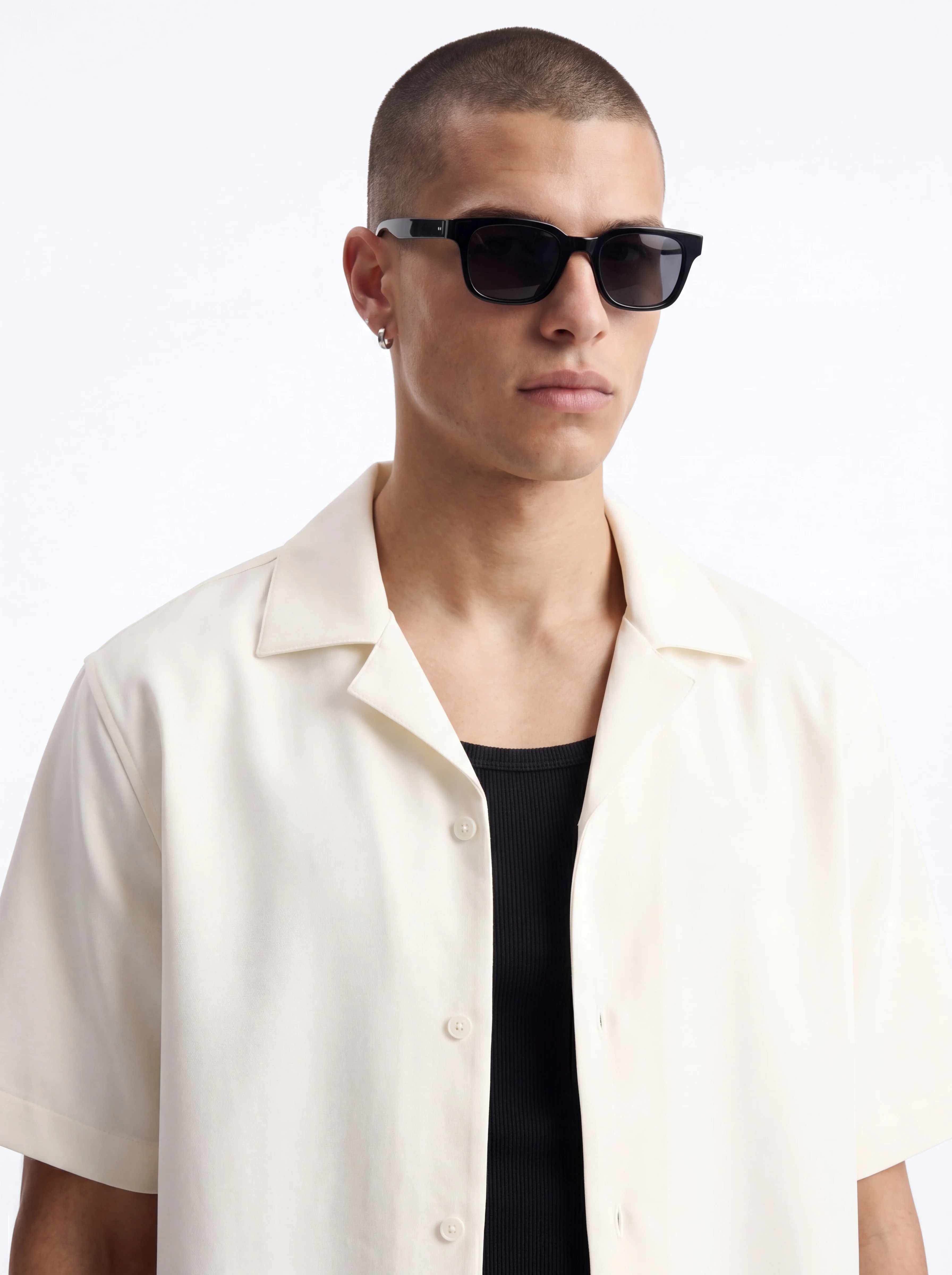 Modern Essential Sleeve Cuban Collar Button Down - Off White - Image 3