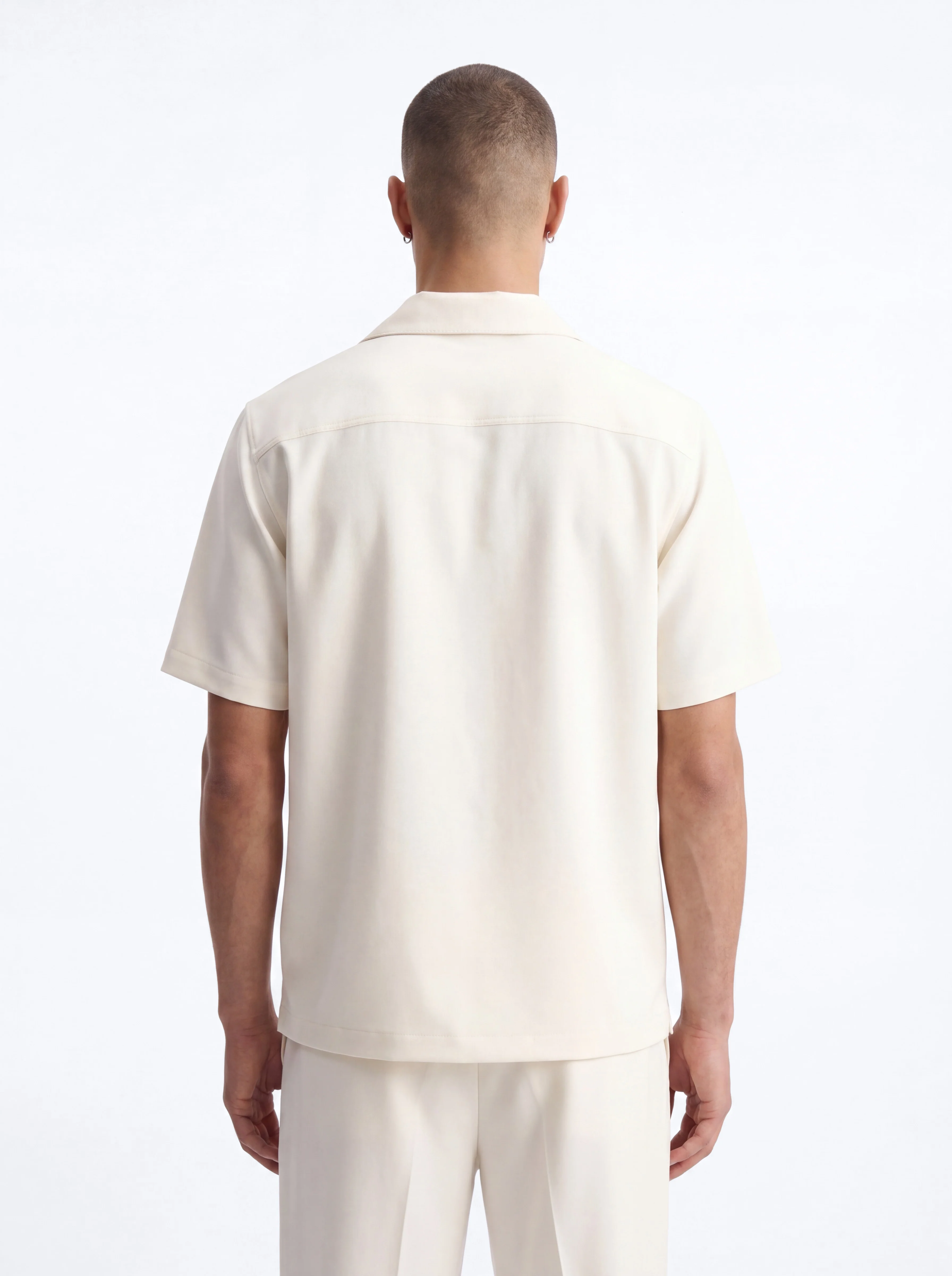 Modern Essential Sleeve Cuban Collar Button Down - Off White - Image 4