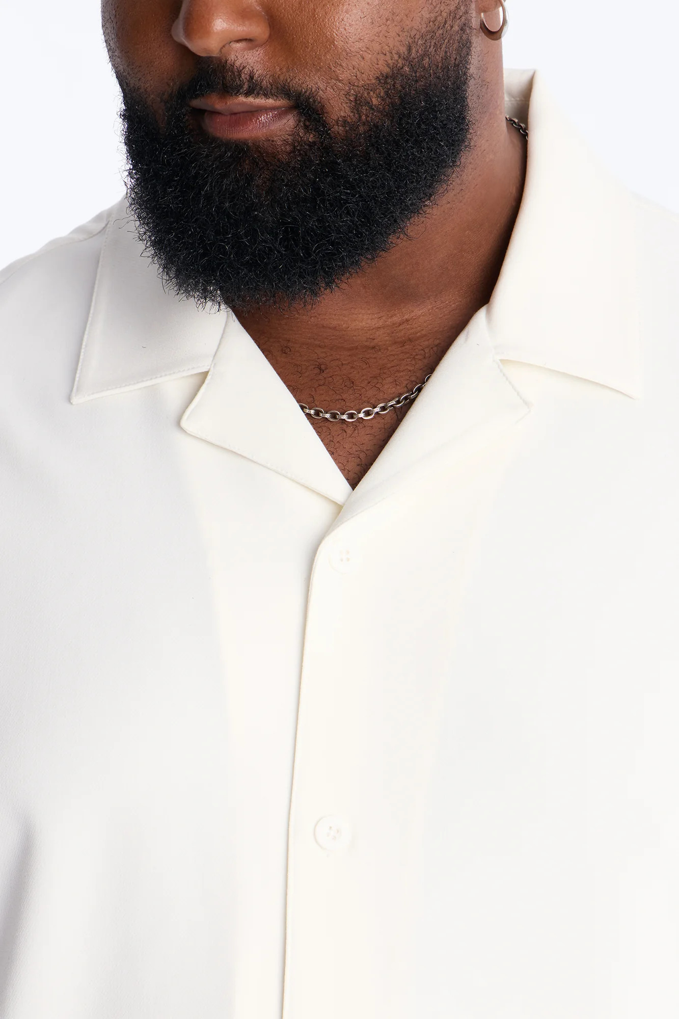 Modern Essential Sleeve Cuban Collar Button Down - Off White - Image 7