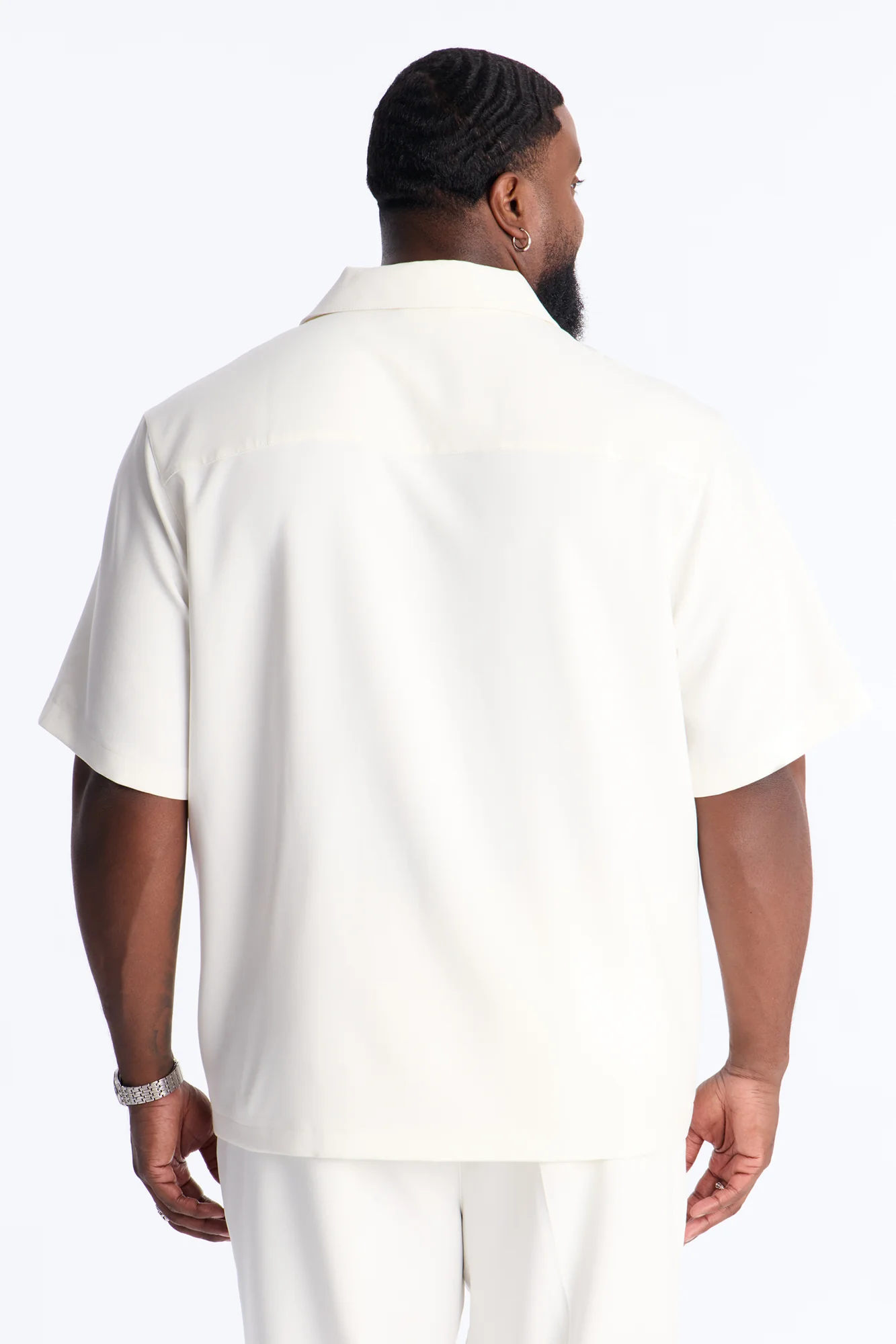Modern Essential Sleeve Cuban Collar Button Down - Off White - Image 8