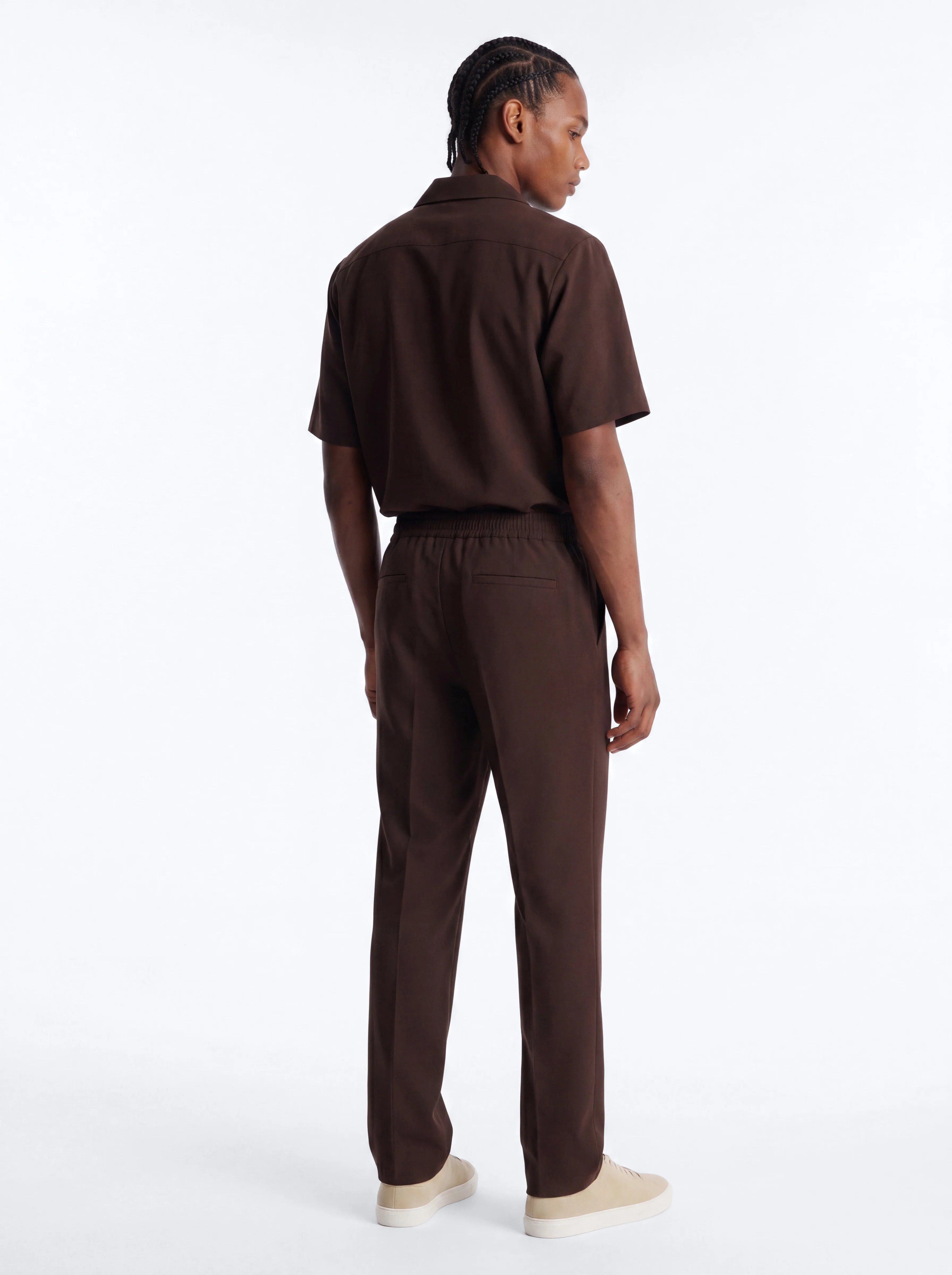 Modern Essential Slim Trouser - Chocolate - Image 2