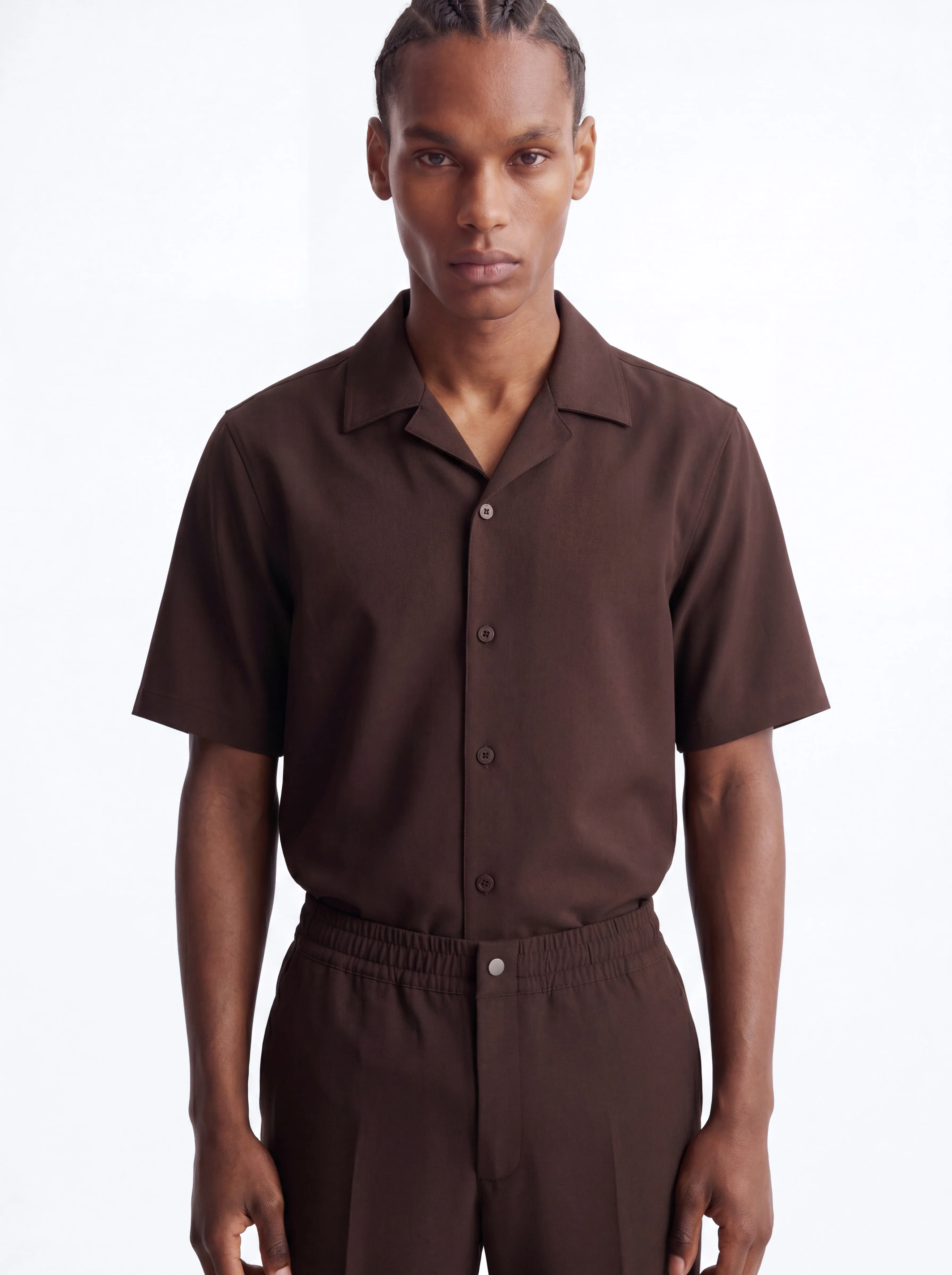 Modern Essential Slim Trouser - Chocolate - Image 3