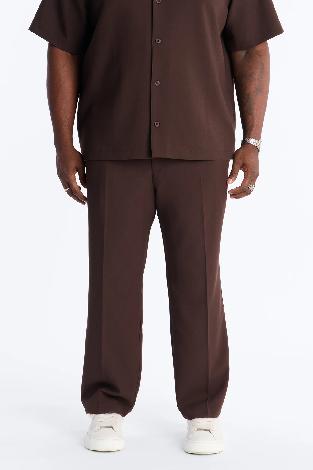 Modern Essential Straight Trouser - Chocolate - Image 5