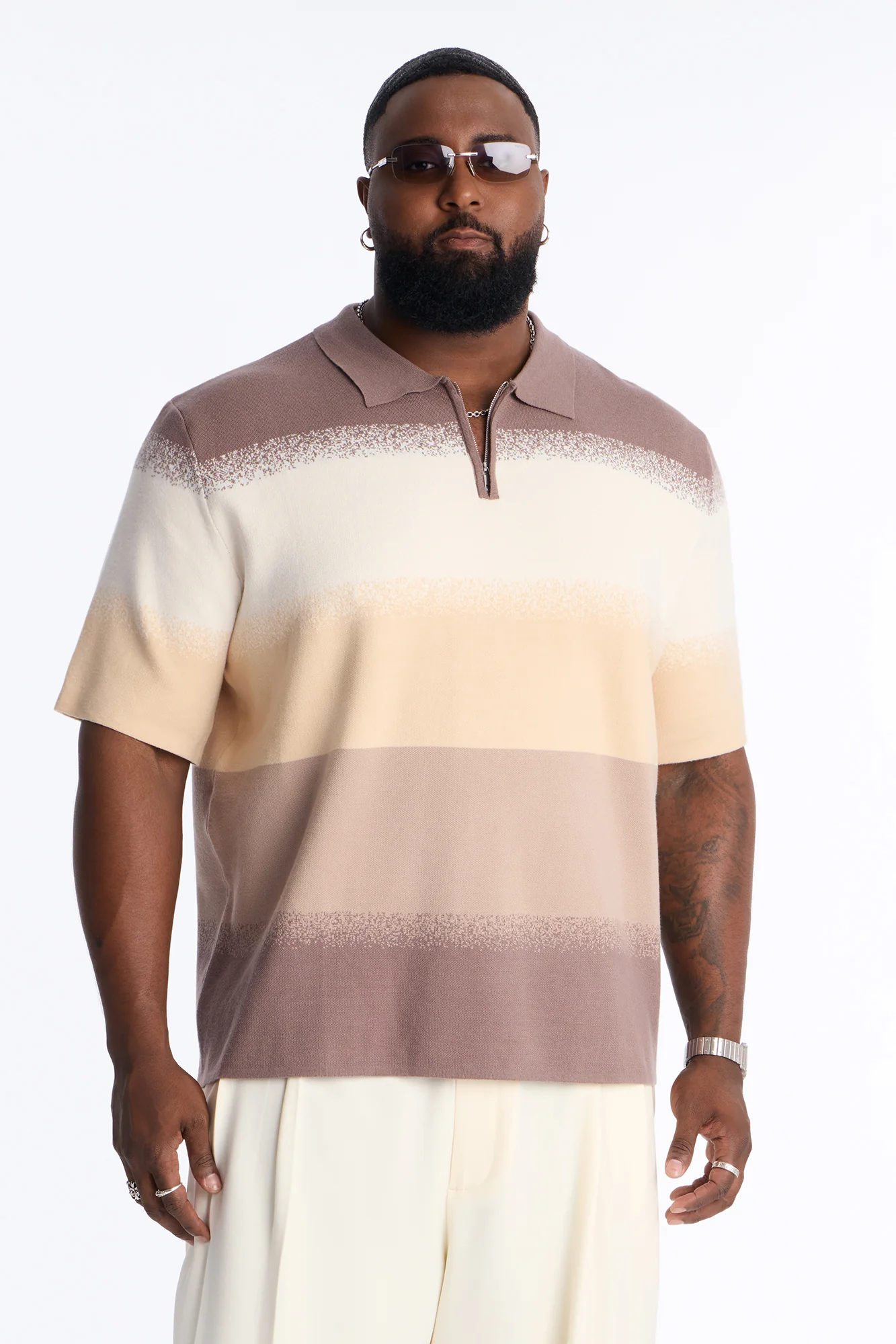 Mojave Dusk Quarter Zip Polo - Brown/combo - Image 5