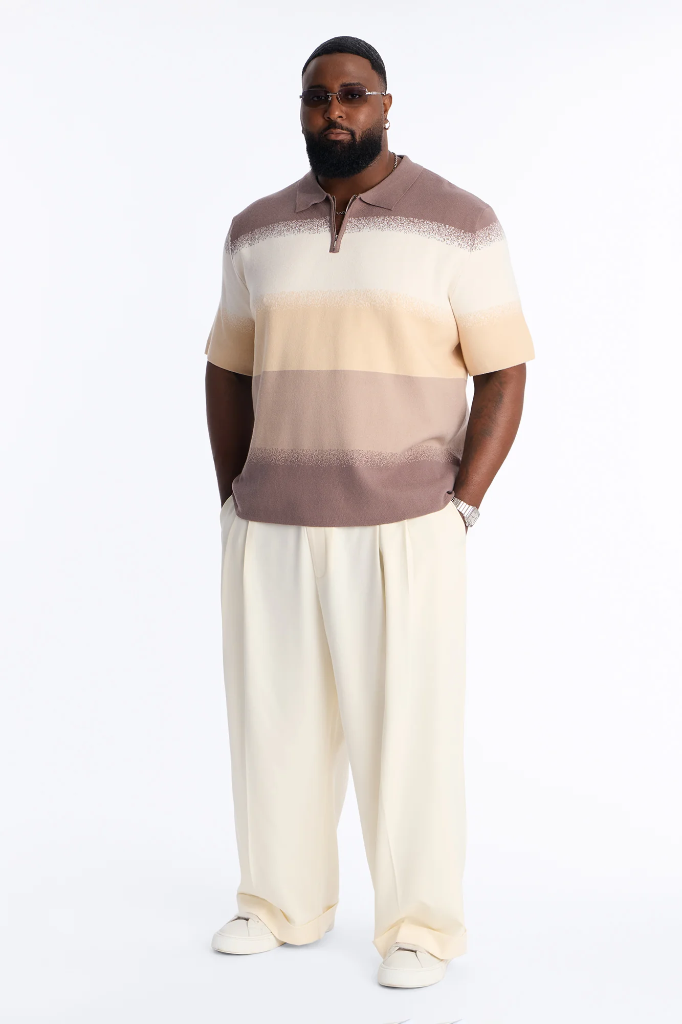 Mojave Dusk Quarter Zip Polo - Brown/combo - Image 6