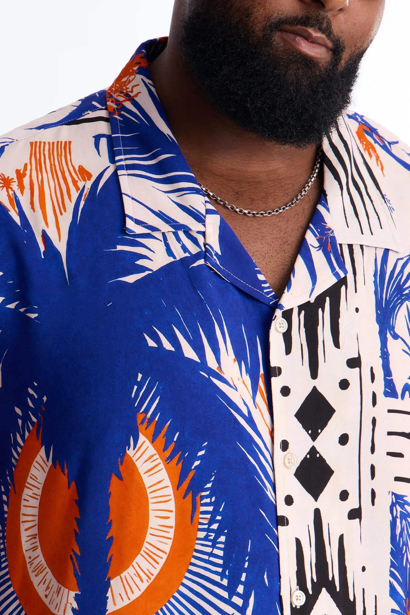 Monaco Palms Button Up Shirt - Navy - Image 7