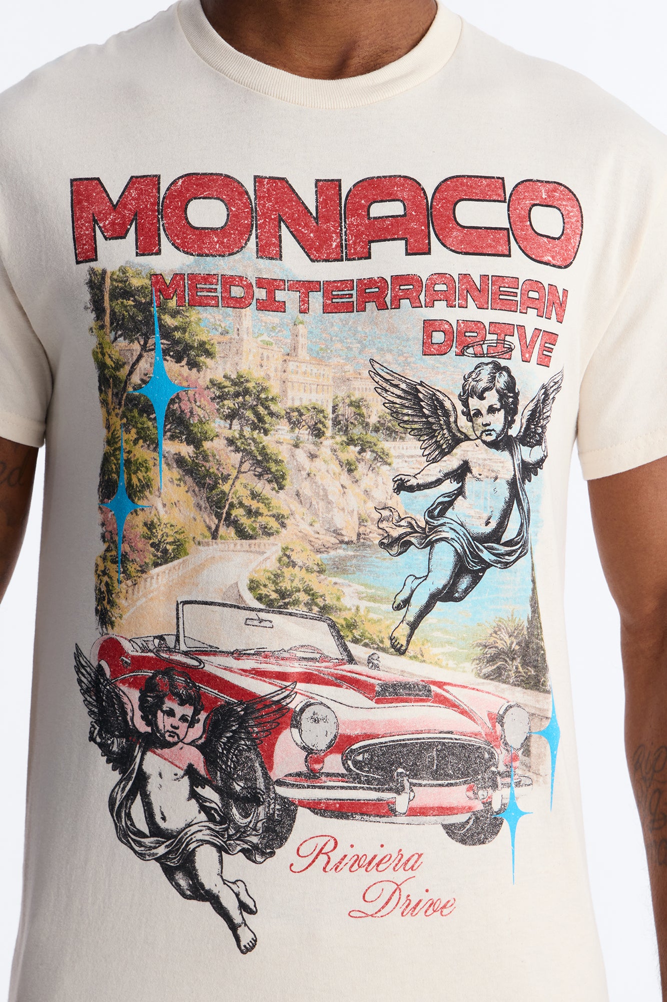 Monaco Riviera Drive Short Sleeve Tee - Natural - Image 3