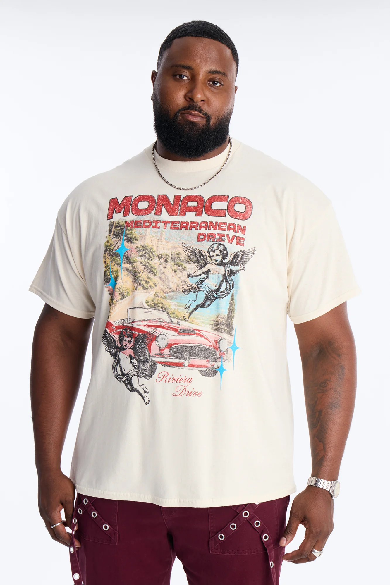 Monaco Riviera Drive Short Sleeve Tee - Natural - Image 4
