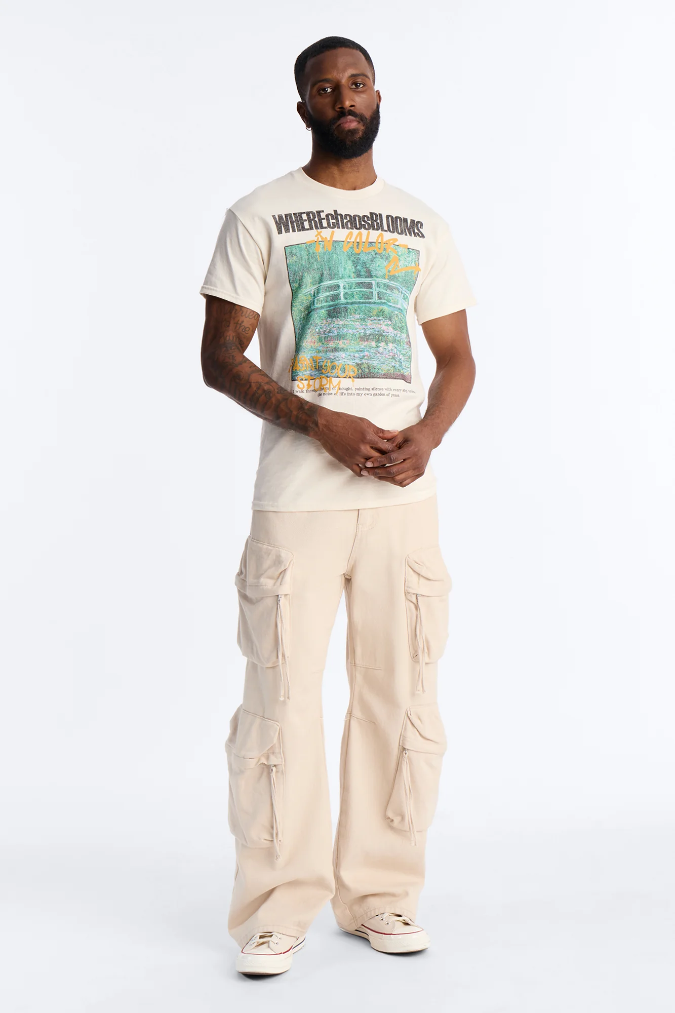 Monet Where Chaos Blooms Short Sleeve Tee - Natural - Image 2