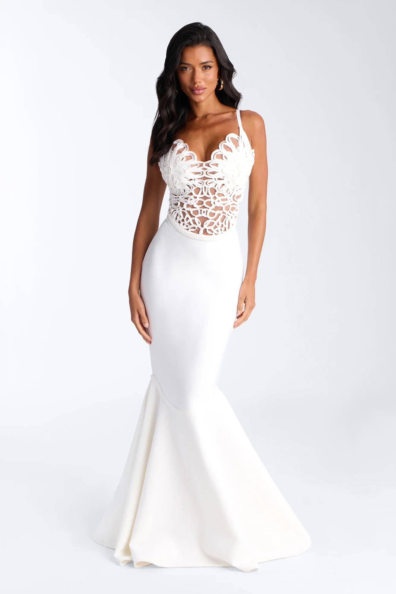 Monique Bandage Mermaid Maxi Dress - White