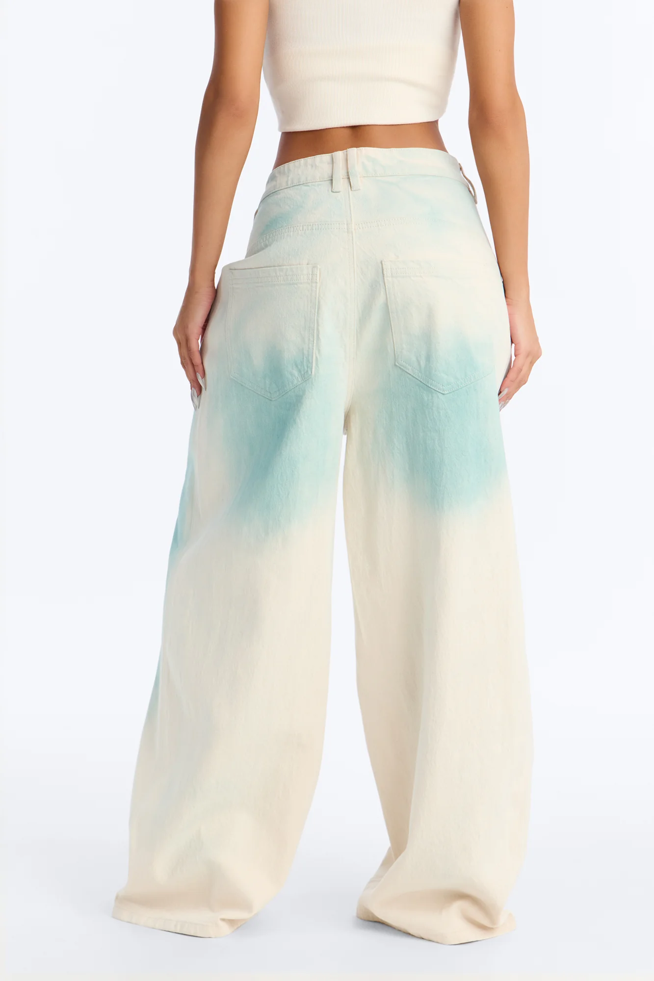 Moon Tide Wide Leg Jeans - Cream/combo - Image 4