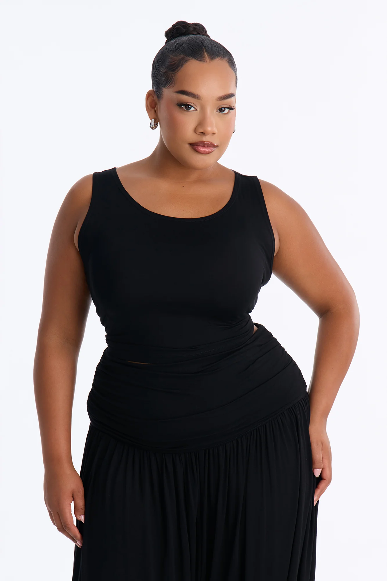 Moonchild Cropped Balloon Pant Set - Black - Image 5