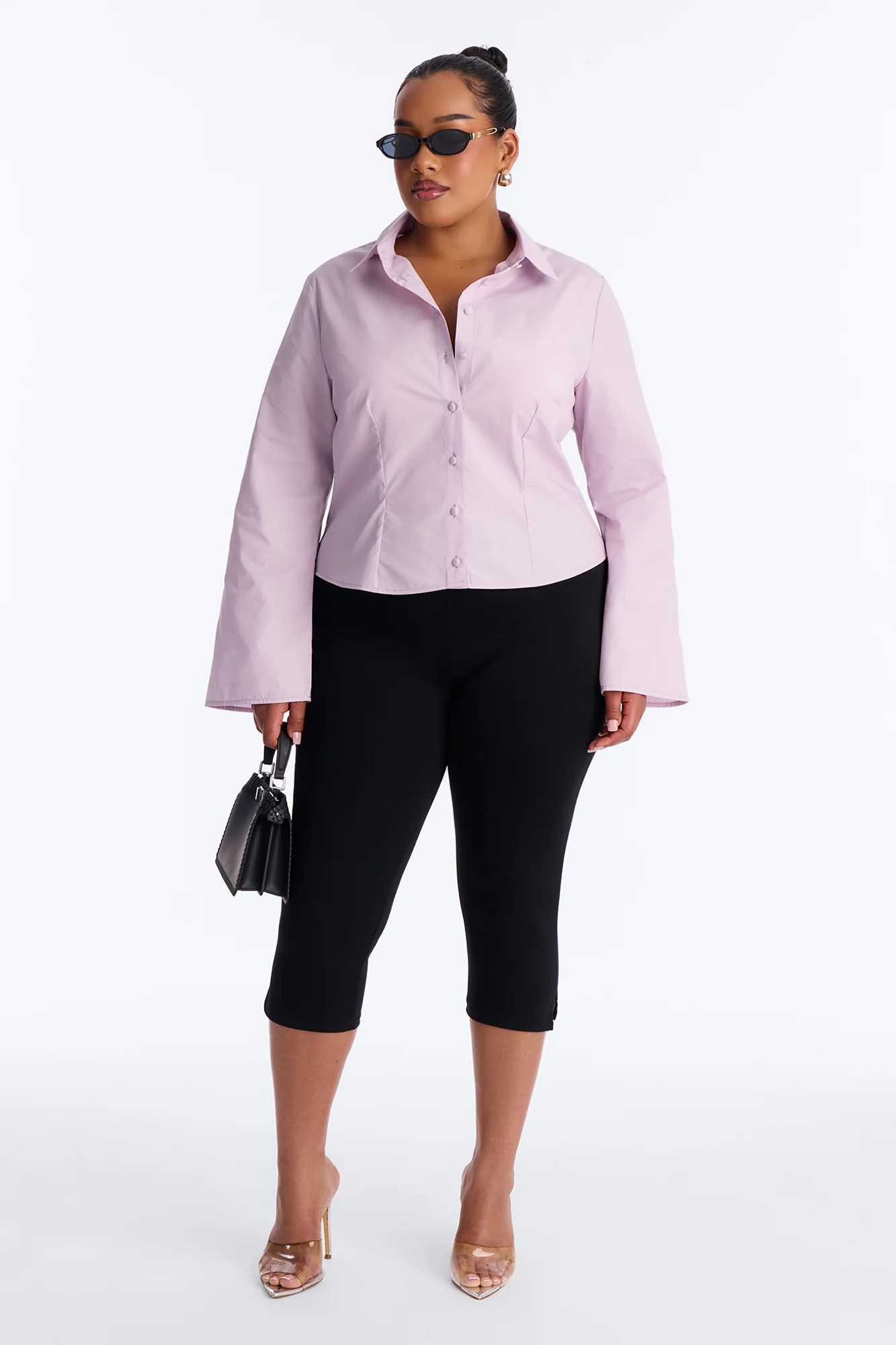 Morgan Poplin Shirt - Lilac - Image 5