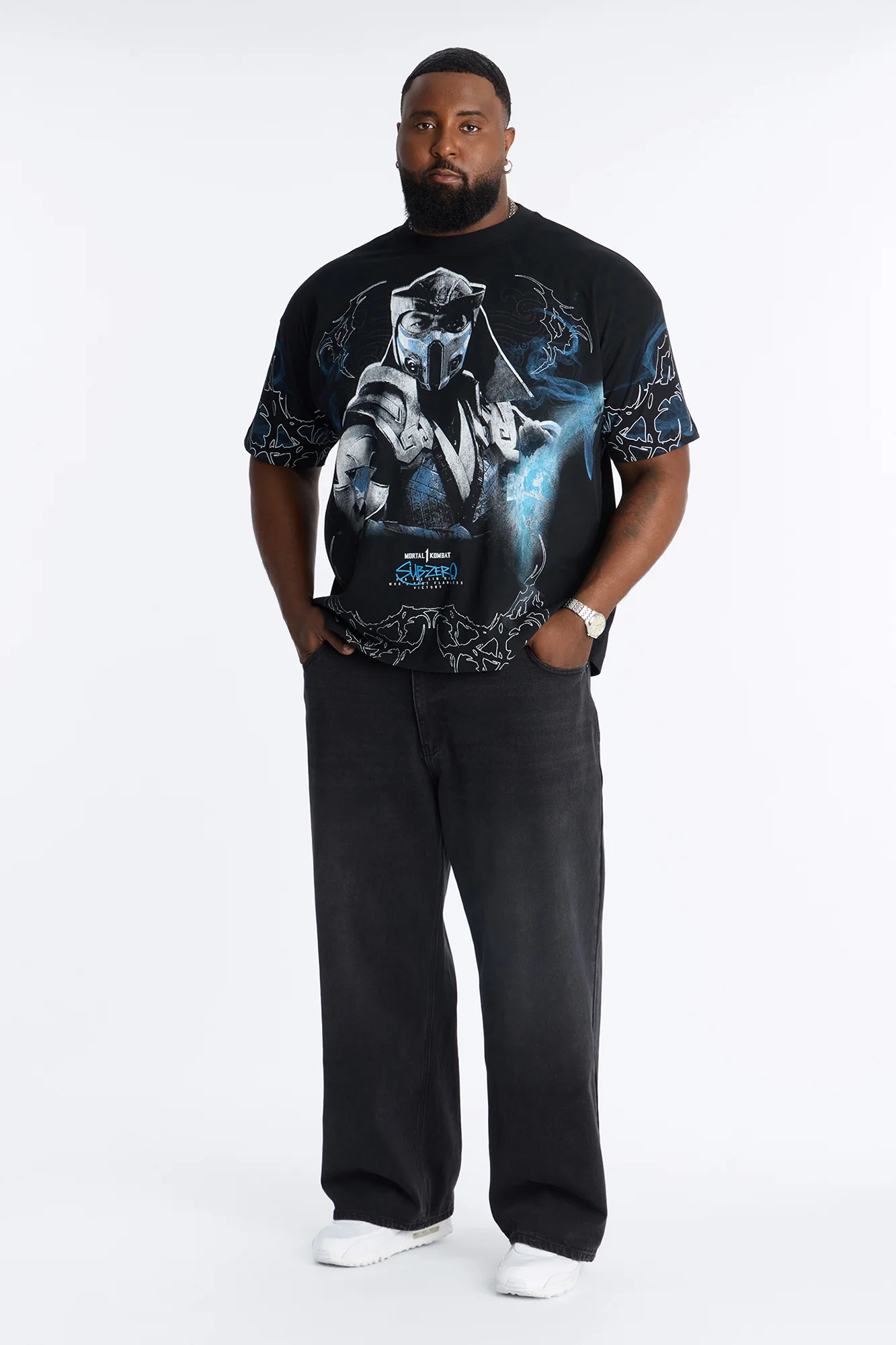 Mortal Kombat Sub Zero Heavy Weight Boxy Short Sleeve Tee - Black - Image 5
